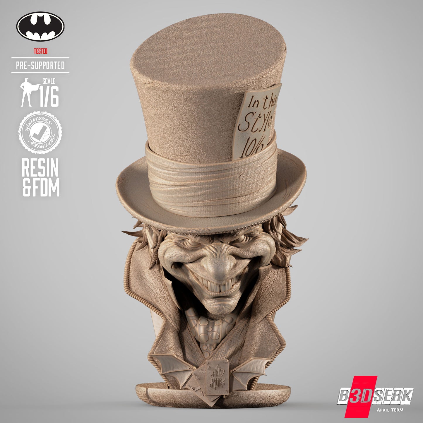 Mad Hatter (Sculpt) 3d Print - Unpainted model kit