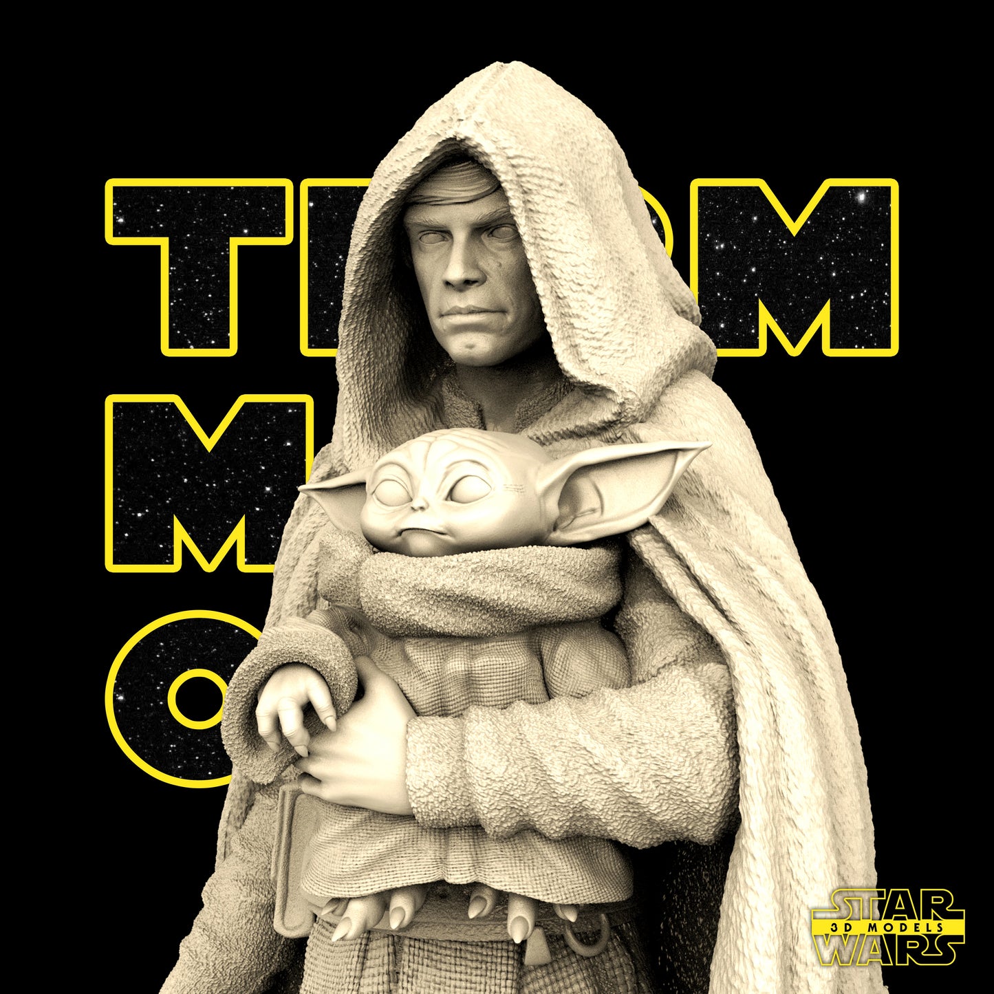 Luke Skywalker Statue (Fan Art) - 1:6 Scale (340mm) - 3D Printed