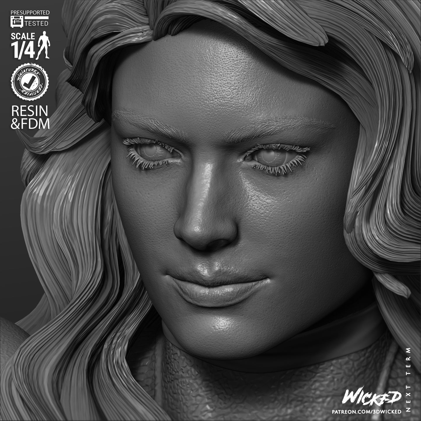 She-Hulk Bust (Fan Art) - 4 or 8 scale - 3D Print