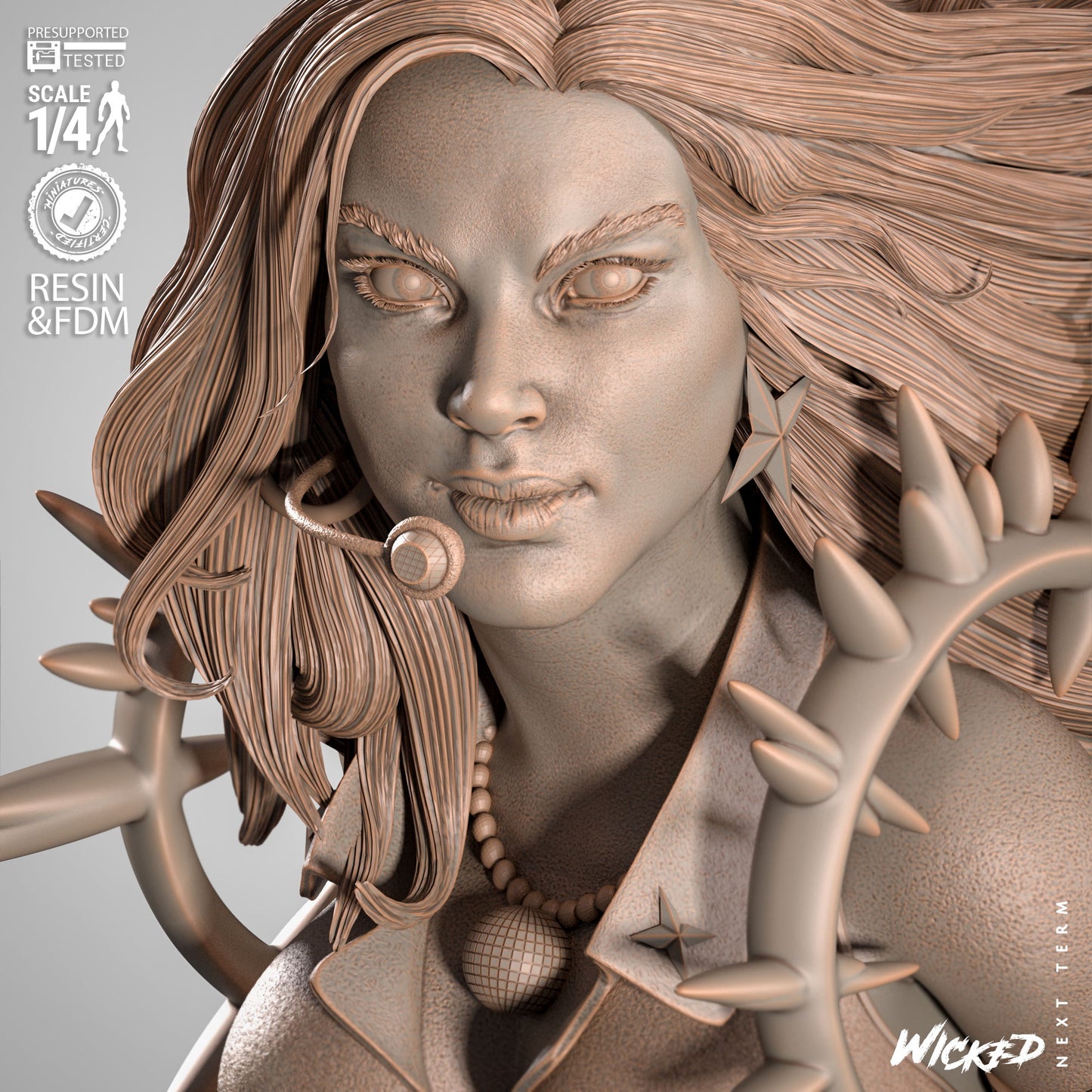 Dazzler (Portrait Bust) - 1:4 and 1:8 scale 3d Printed kit