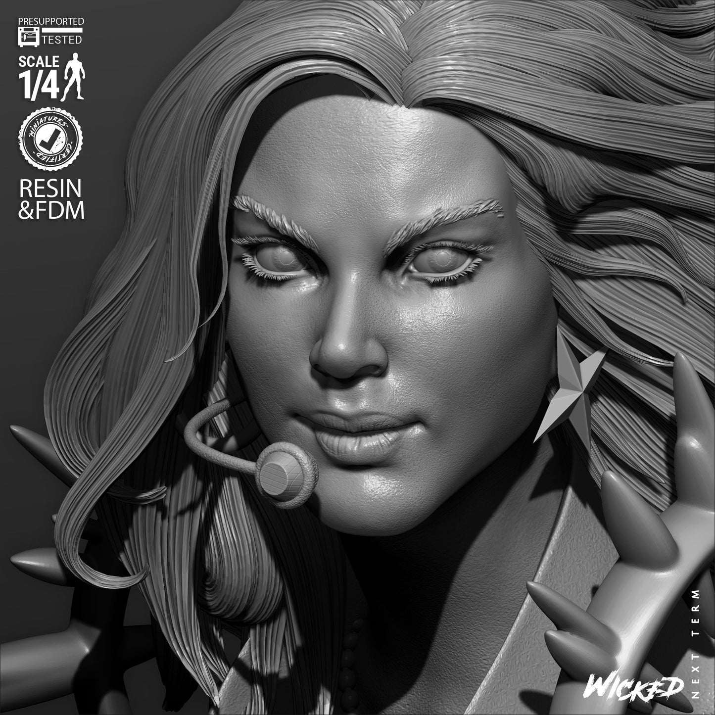 Dazzler (Portrait Bust) - 1:4 and 1:8 scale 3d Printed kit