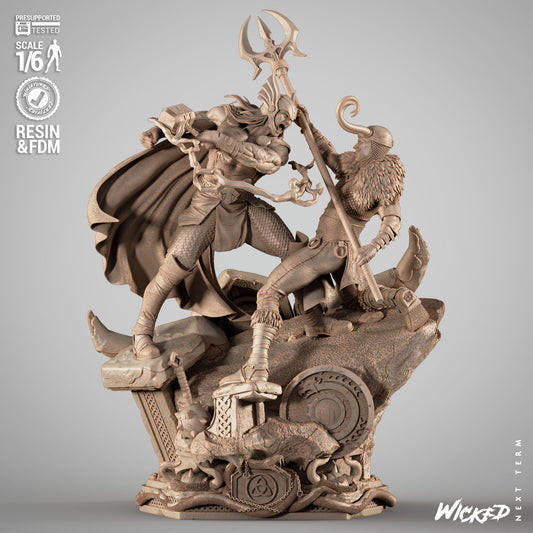 Thor and Loki Diorama - 1:6 and 1:12 scale 3d Printed Model Kit
