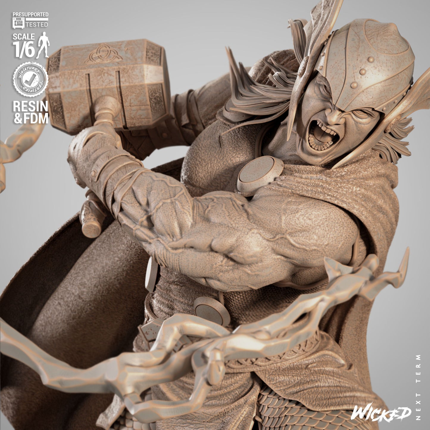 Thor and Loki Diorama - 1:6 and 1:12 scale 3d Printed Model Kit