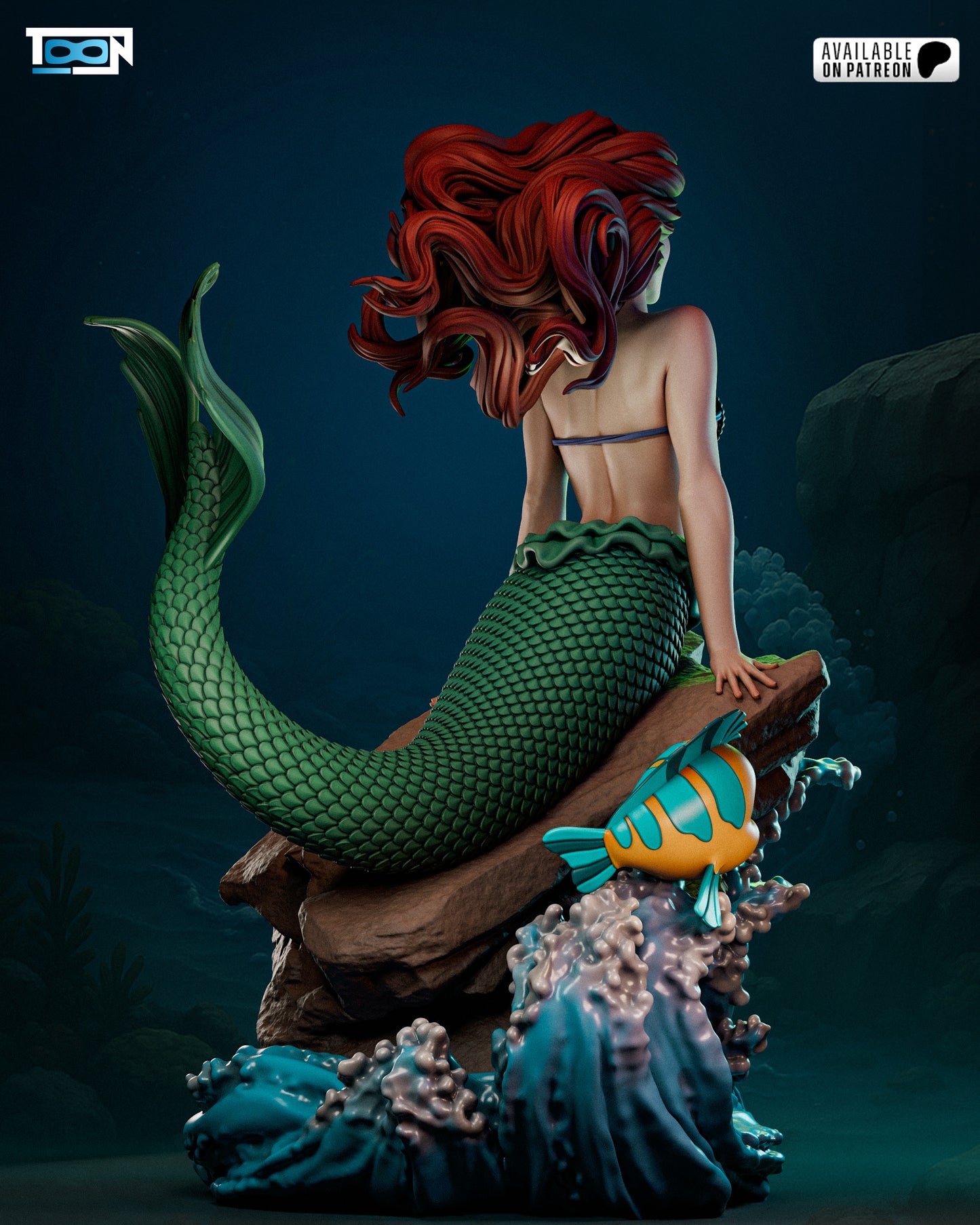 Ariel - Little Mermaid - 3D Printed Statue Model Kit - 6 Scale