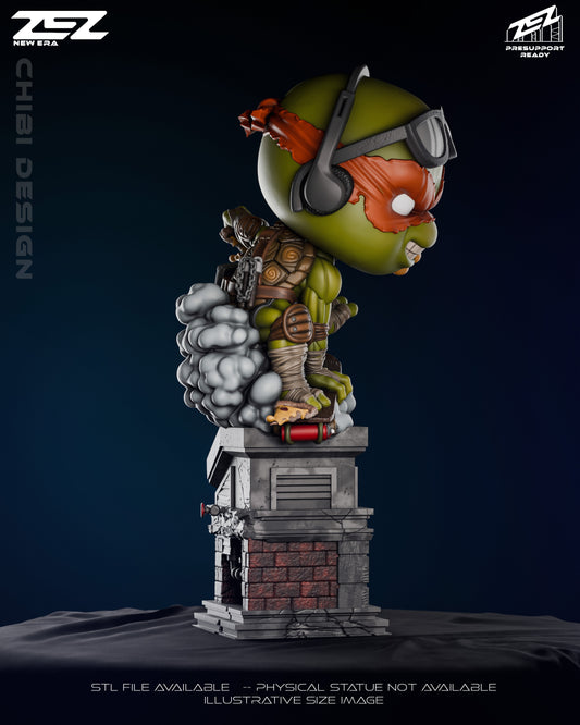 Michaelangelo Chibi (ZEZ) - 3D Printed Fan Art Model Kit