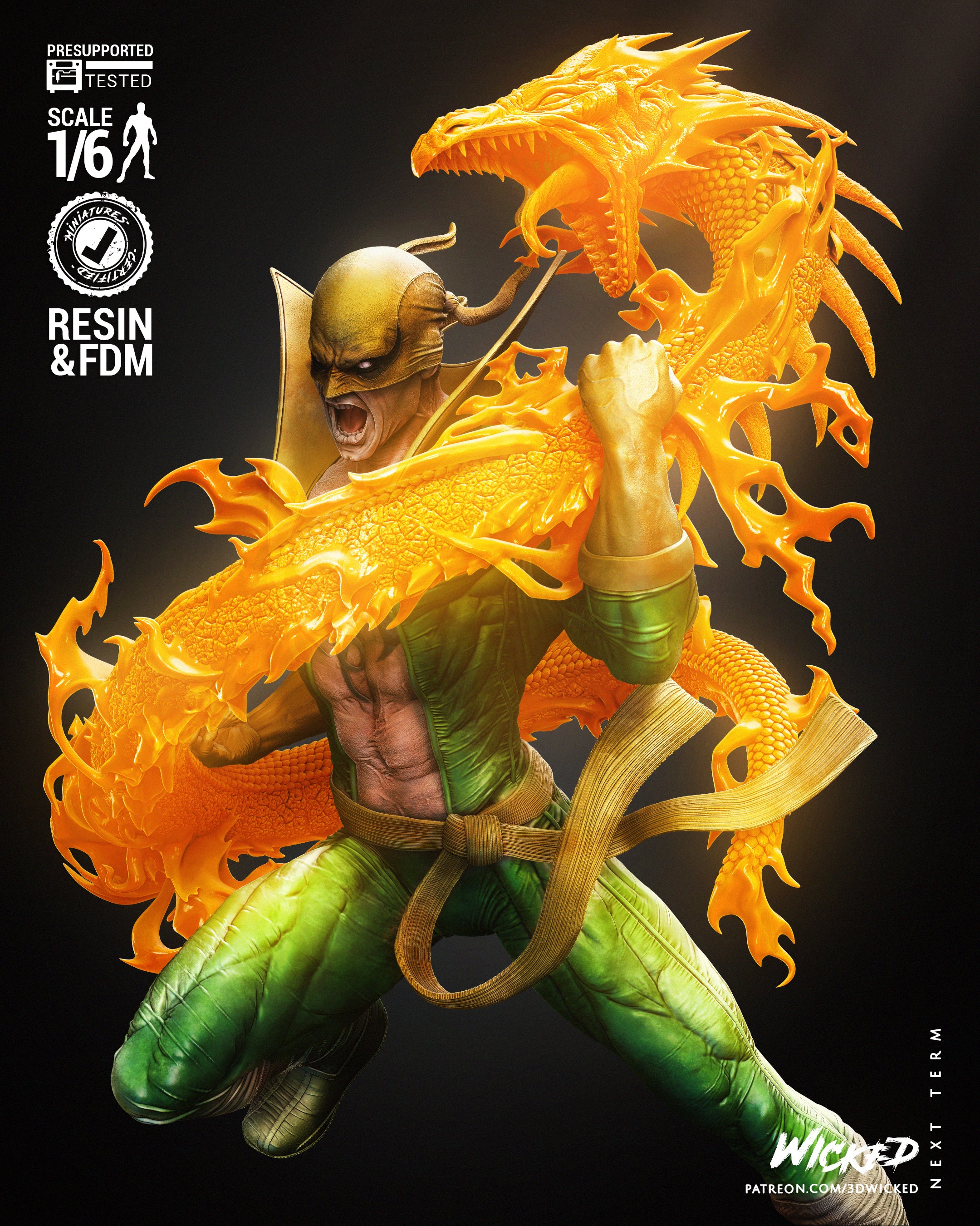 Iron Fist & Luke Cage (Fan Art) Diorama v1 - 6 or 12 scale - 3D Print kit