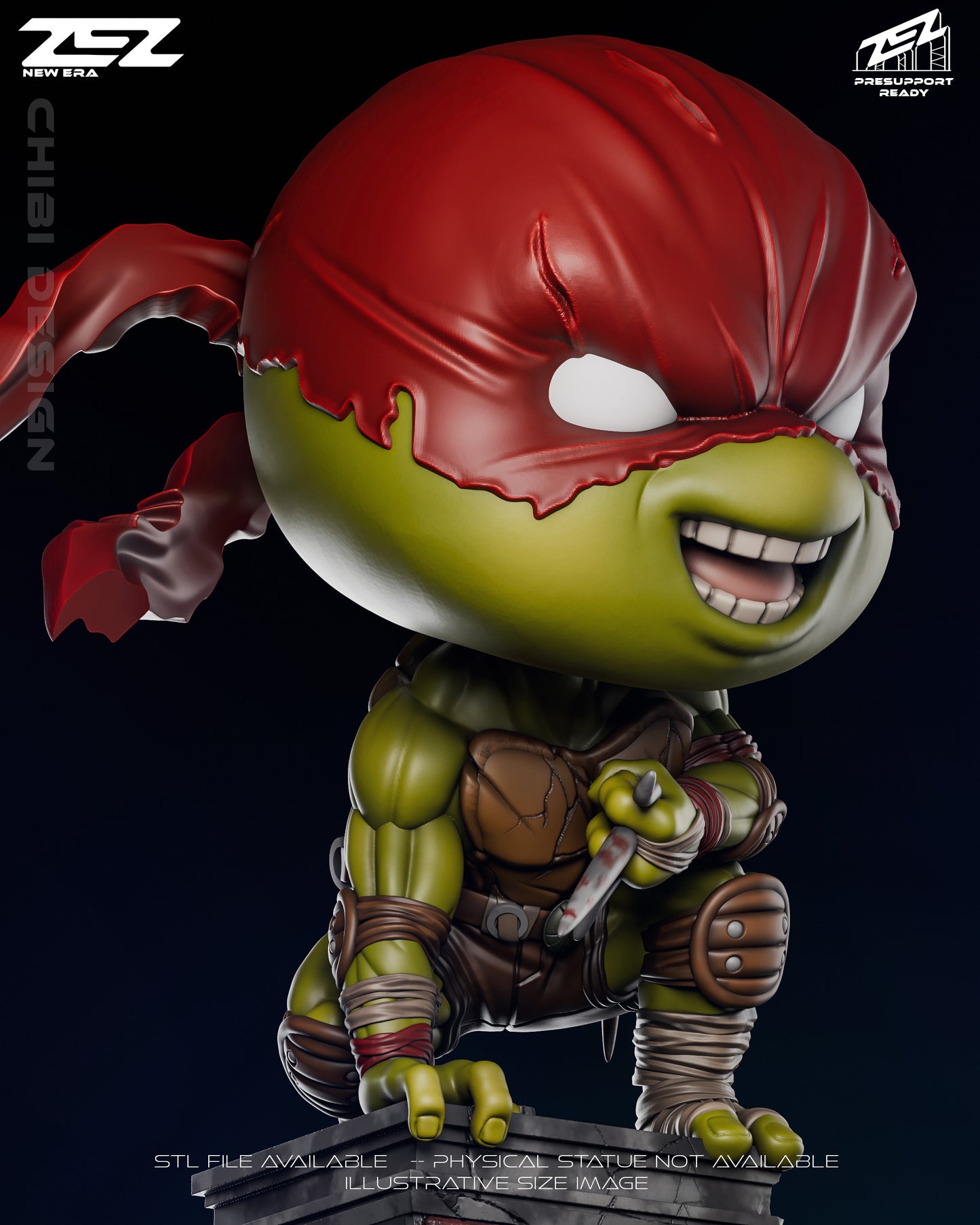 Raphael Chibi (ZEZ) - 3D Printed Fan Art Model Kit