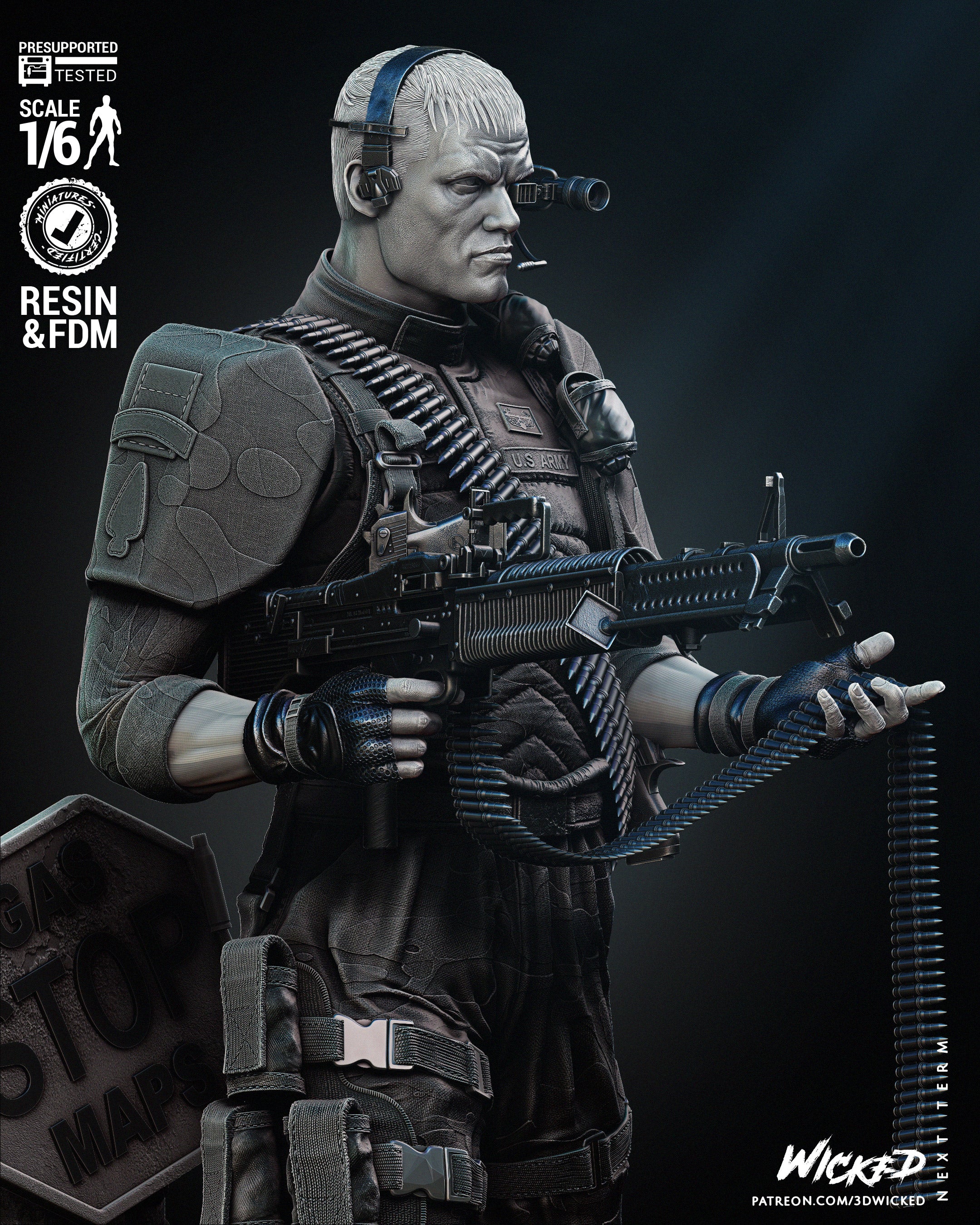 Andrew Scott (Universal Soldier) Sculpt - Fan Art - 6 or 12 scale - 3D Print