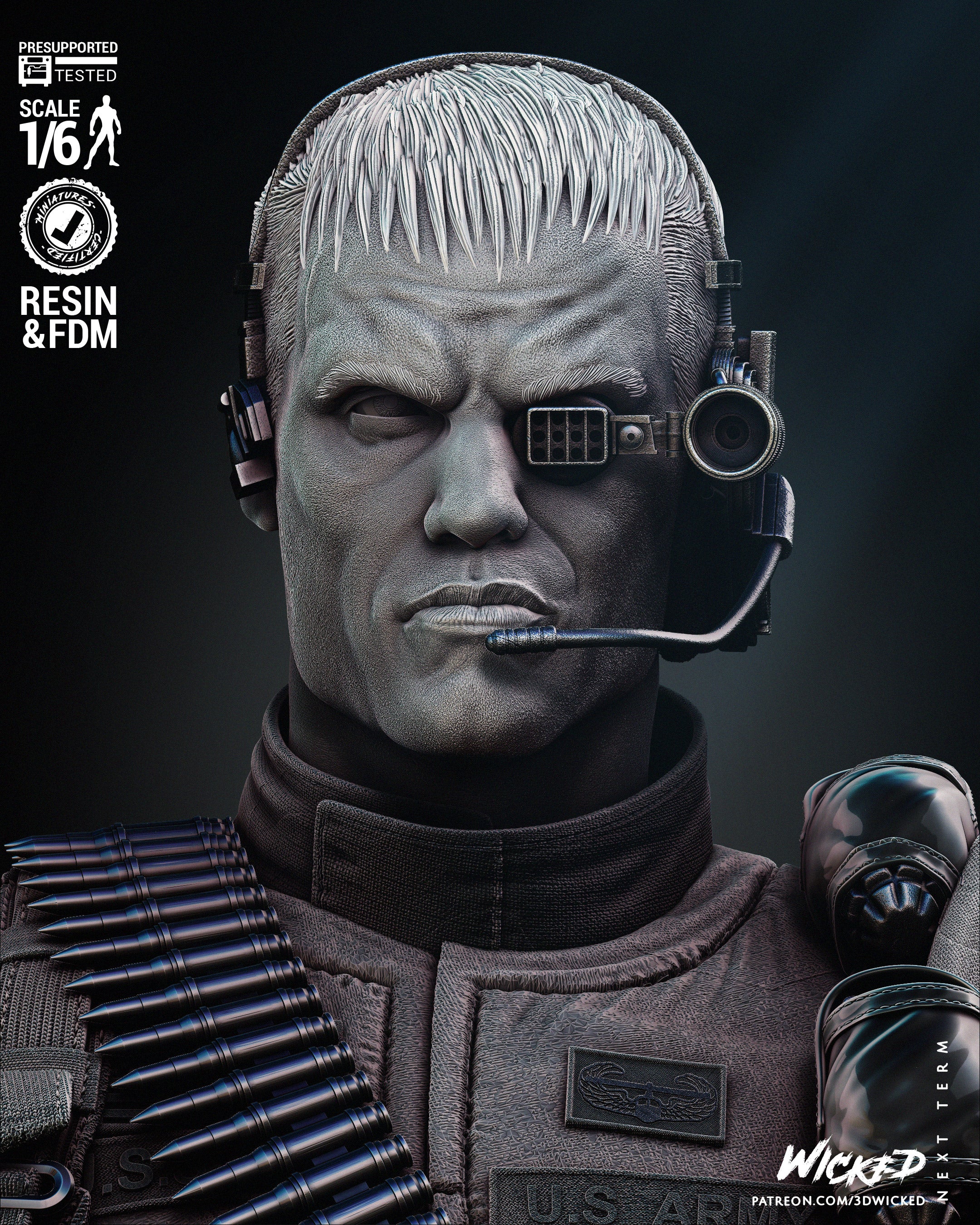 Andrew Scott (Universal Soldier) Sculpt - Fan Art - 6 or 12 scale - 3D Print