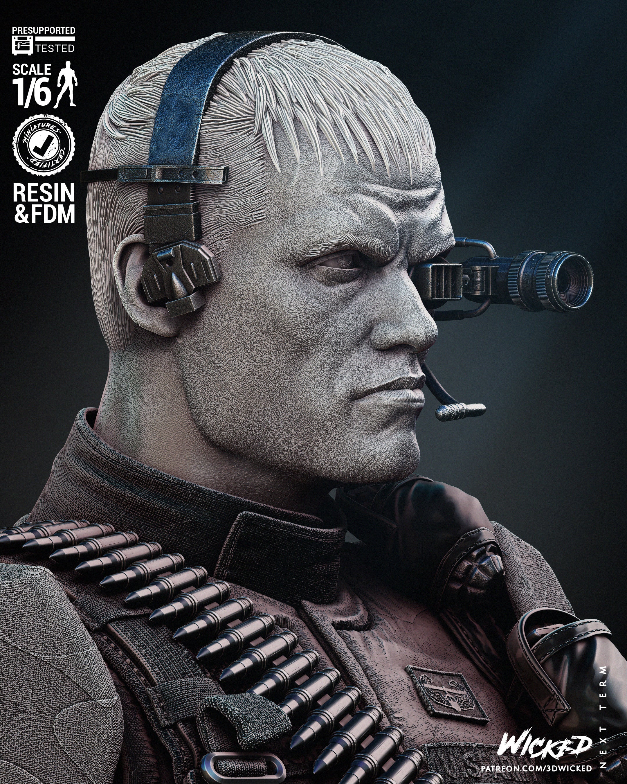 Andrew Scott (Universal Soldier) Sculpt - Fan Art - 6 or 12 scale - 3D Print