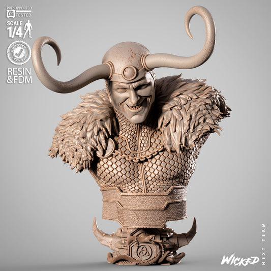 Loki (Portrait Bust) - 1:4 and 1:8 scale 3d Printed kit