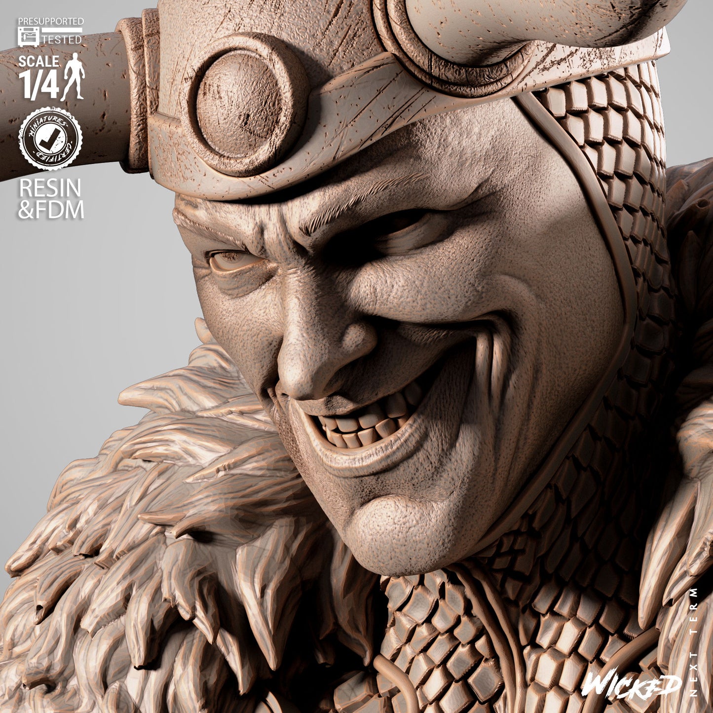 Loki (Portrait Bust) - 1:4 and 1:8 scale 3d Printed kit