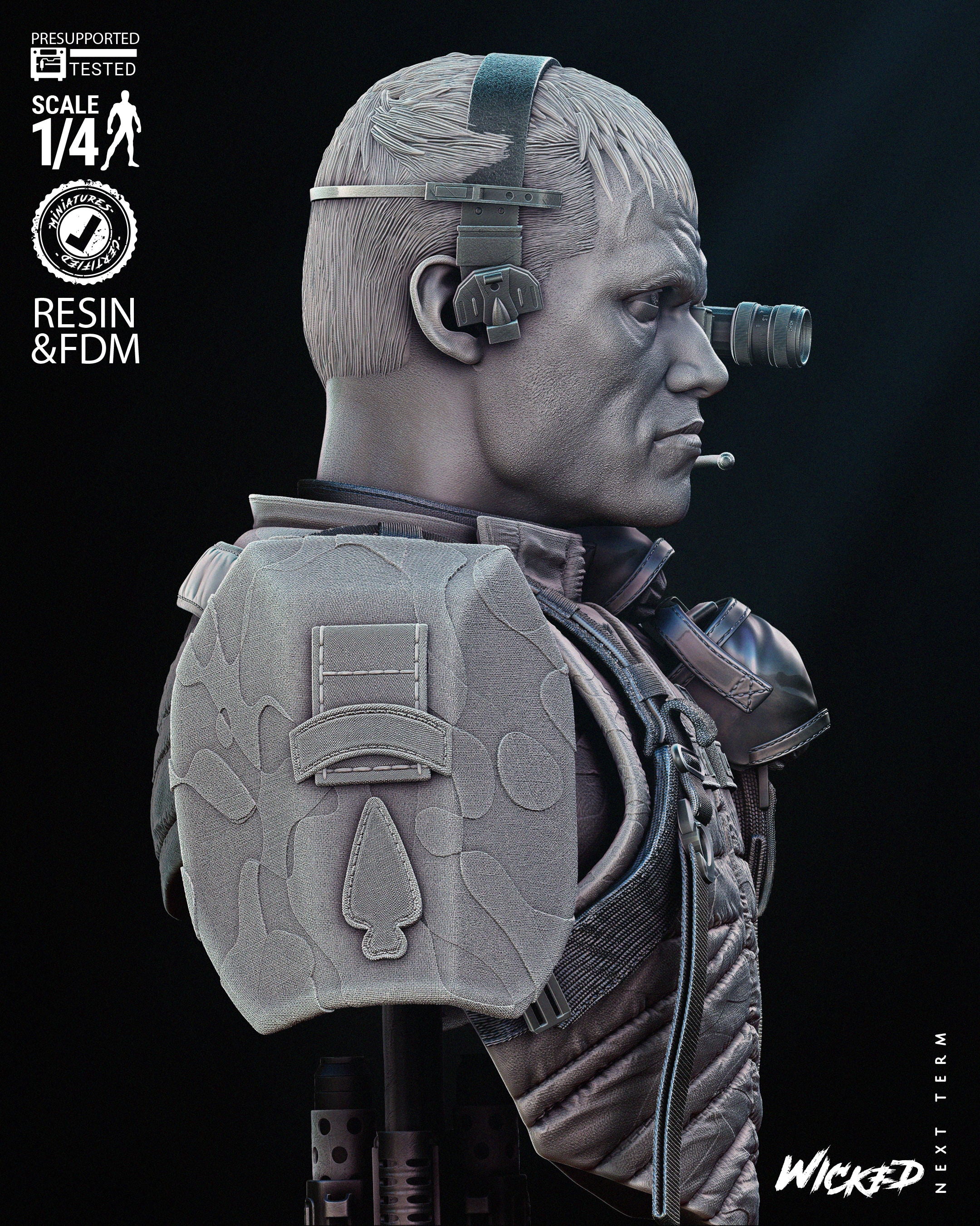 Andrew Scott (Universal Soldier) Bust - Fan Art - 6 or 12 scale - 3D Print kit