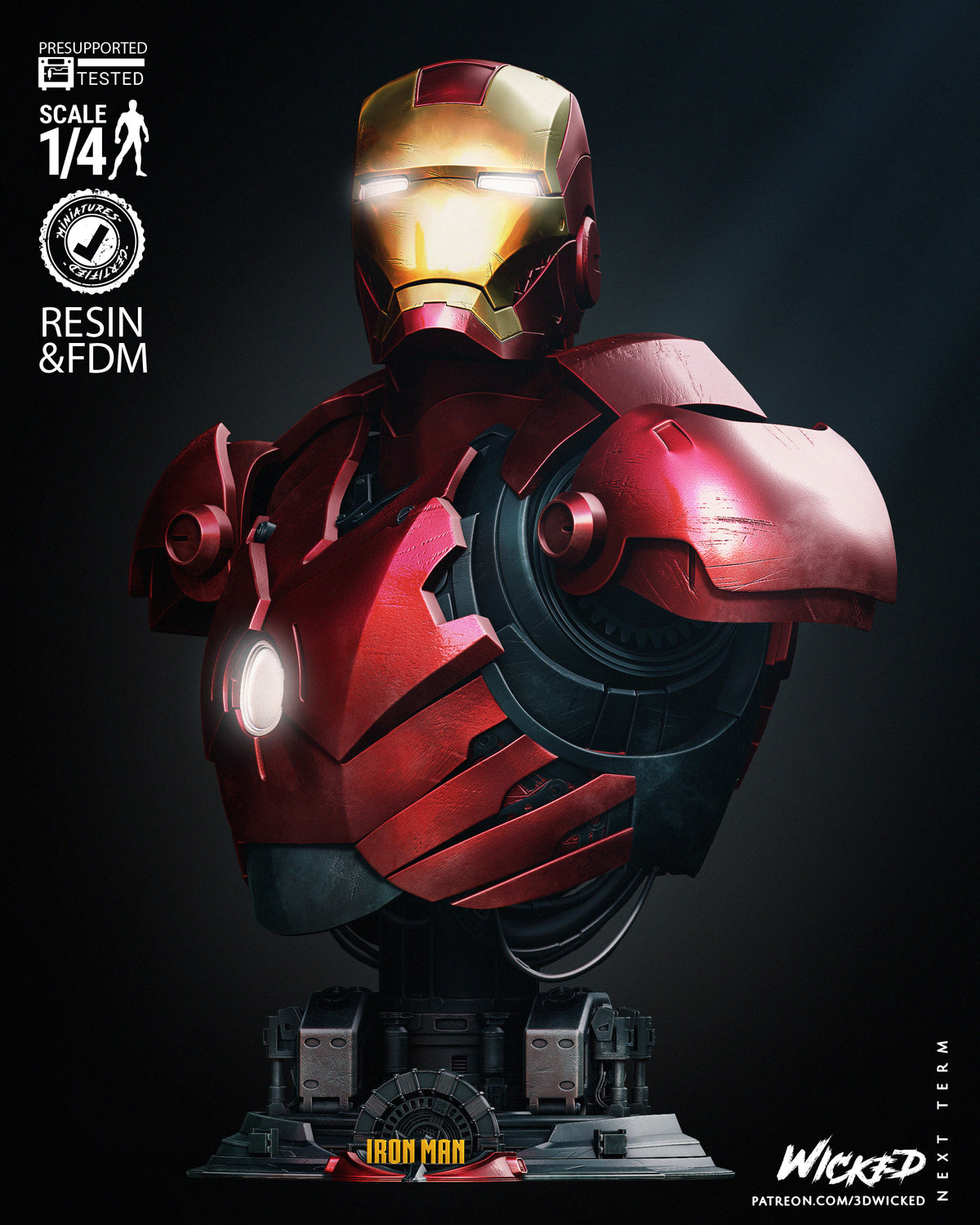 Iron Man (Bust) 3D Print model - Fan Art - 4 or 8 scale