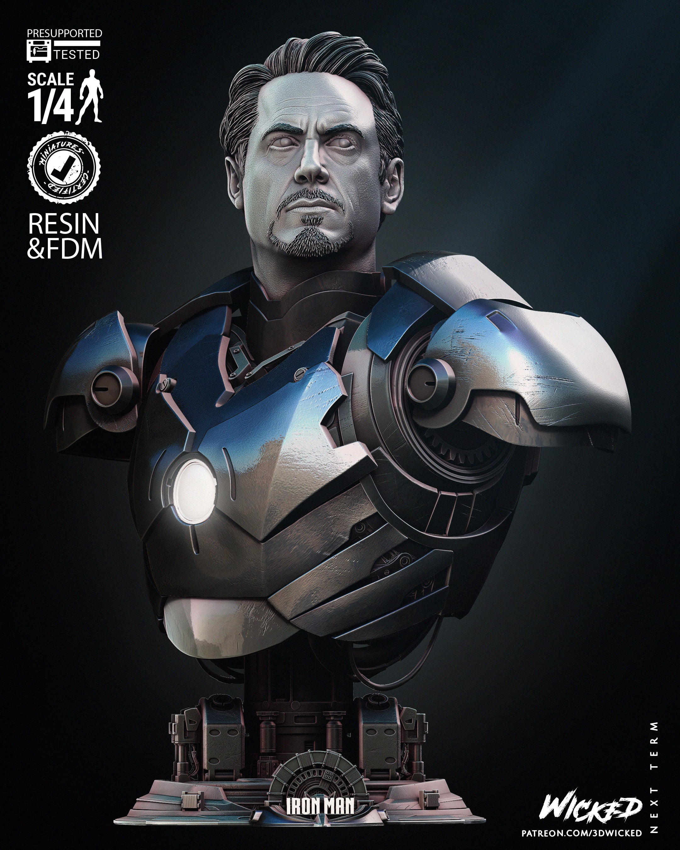 Iron Man (Bust) 3D Print model - Fan Art - 4 or 8 scale