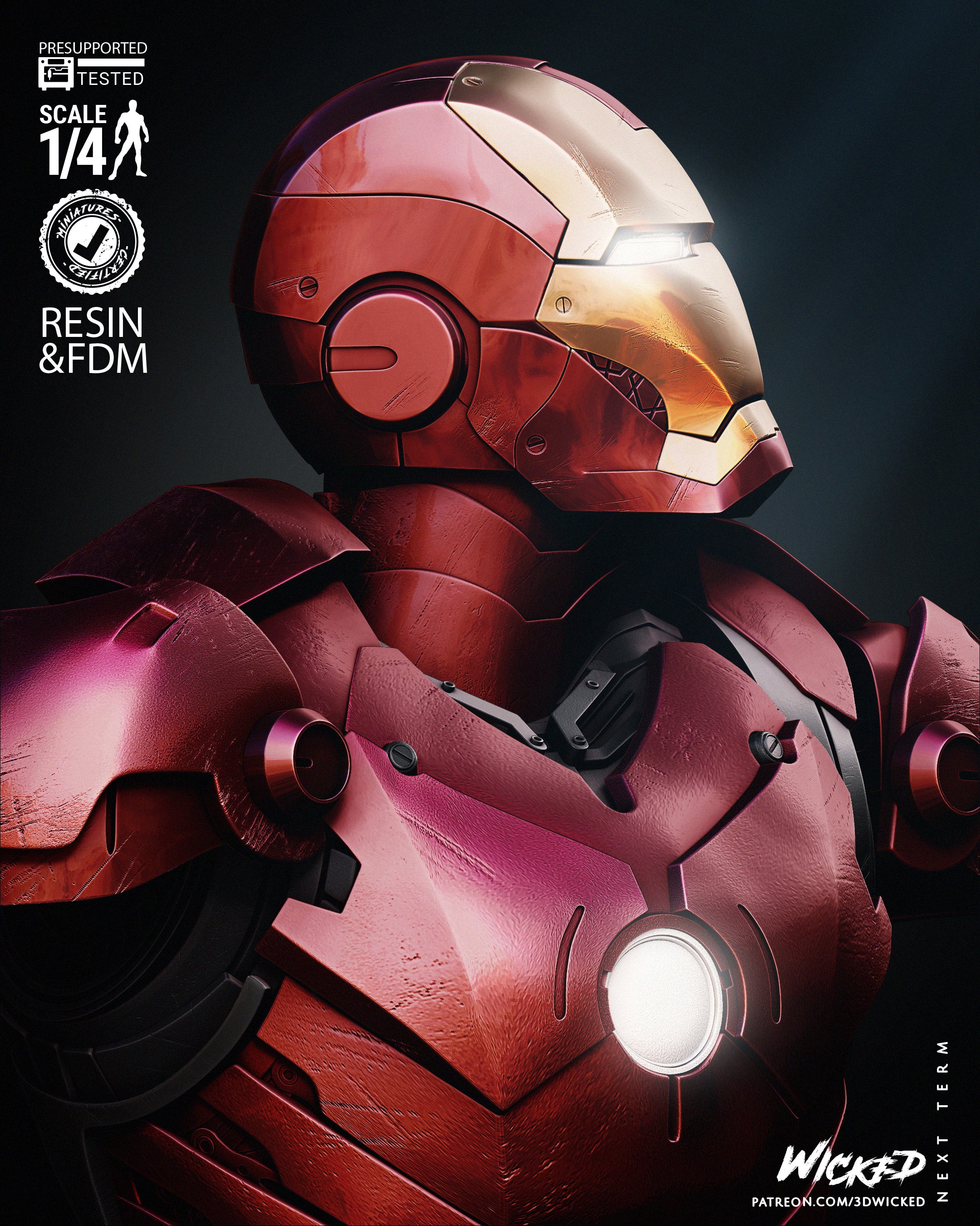 Iron Man (Bust) 3D Print model - Fan Art - 4 or 8 scale