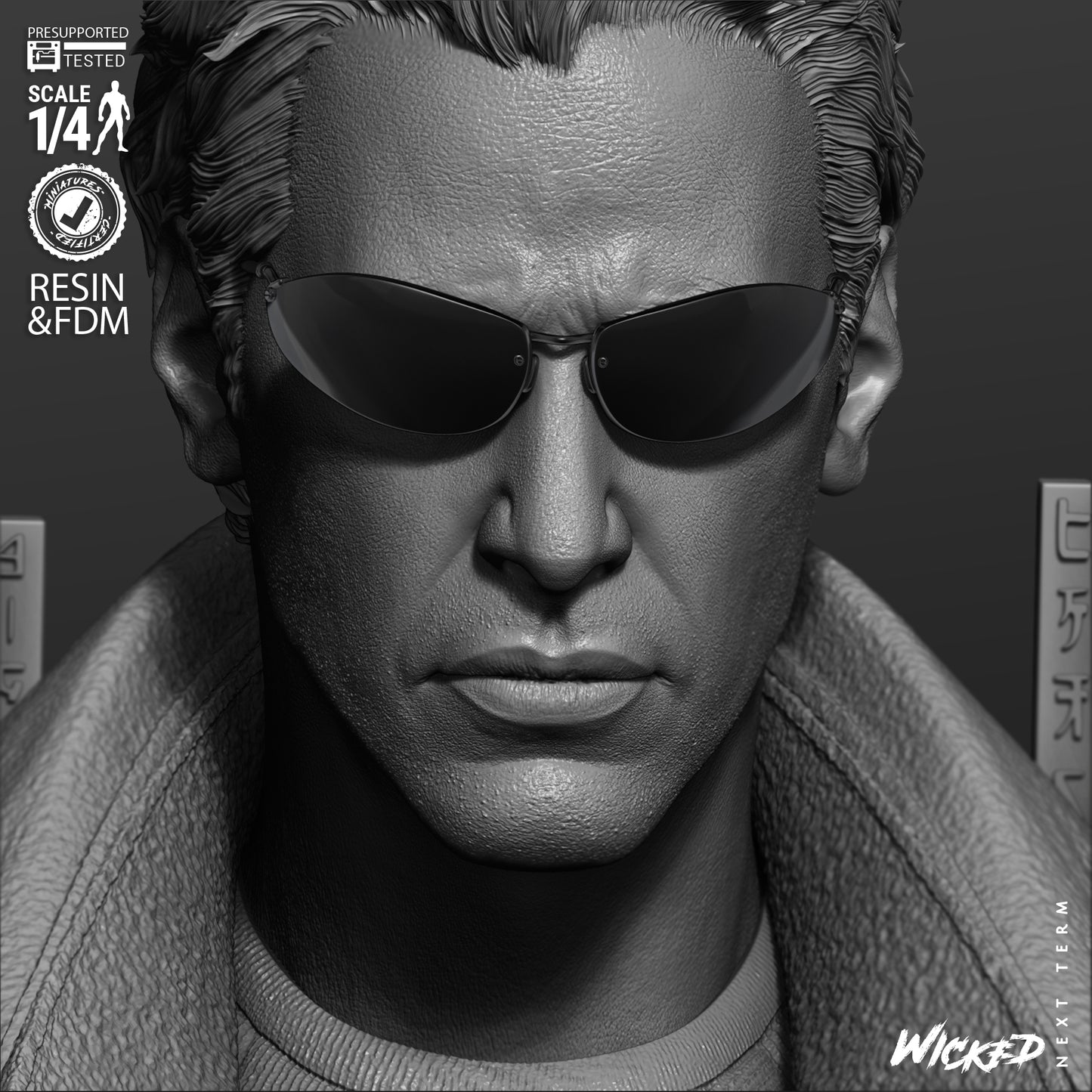 Neo - The Matrix (Bust) 3D Print - Unpainted model kit - Fan Art