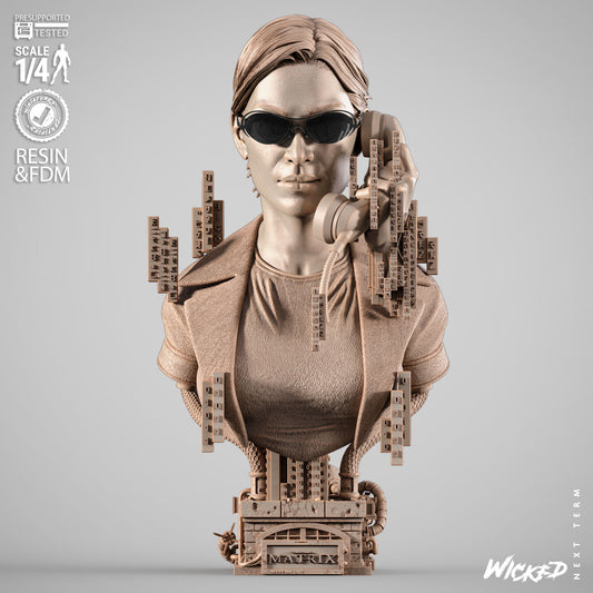 Trinity - The Matrix (Bust) 3D Print - Unpainted model kit - Fan Art