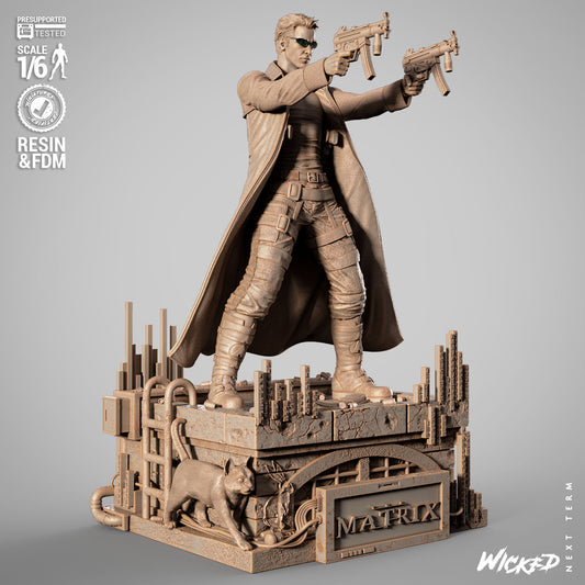 Neo - The Matrix (Sculpt) 3D Print - Unpainted model kit - Fan Art
