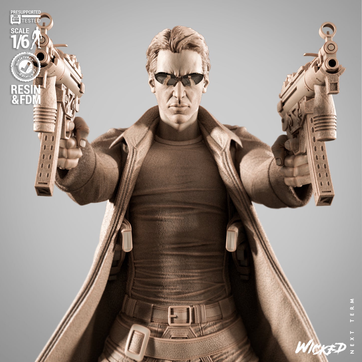 Neo - The Matrix (Sculpt) 3D Print - Unpainted model kit - Fan Art