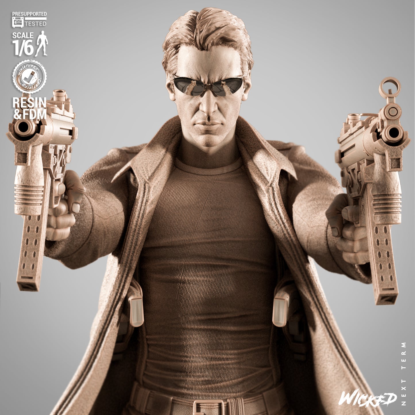 Neo - The Matrix (Sculpt) 3D Print - Unpainted model kit - Fan Art