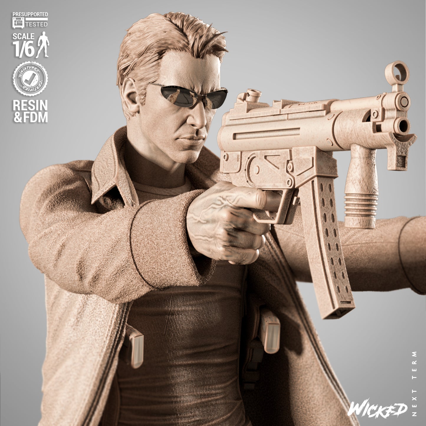 Neo - The Matrix (Sculpt) 3D Print - Unpainted model kit - Fan Art