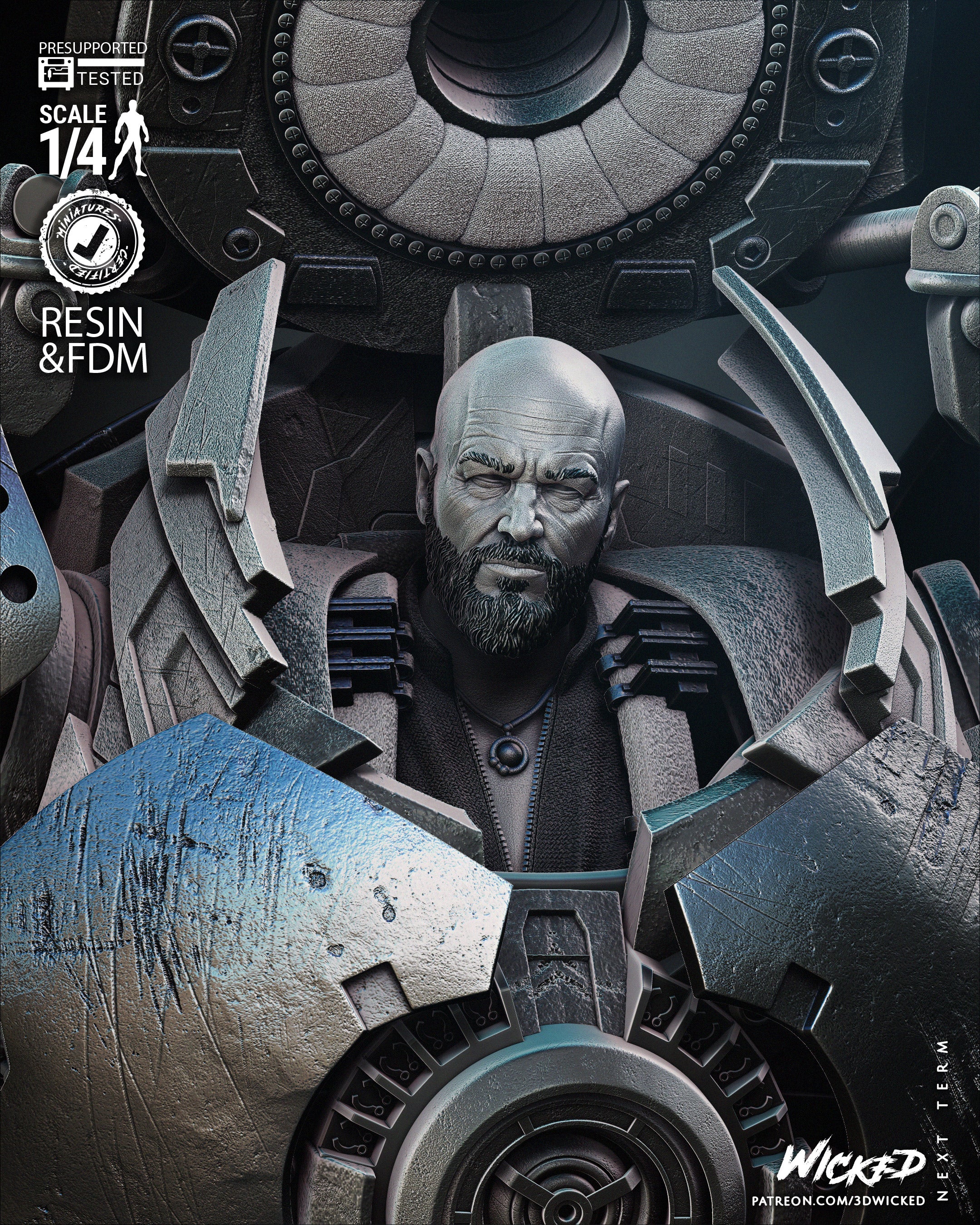 Iron Monger (Bust) 3D Print model - Fan Art - 4 or 8 scale