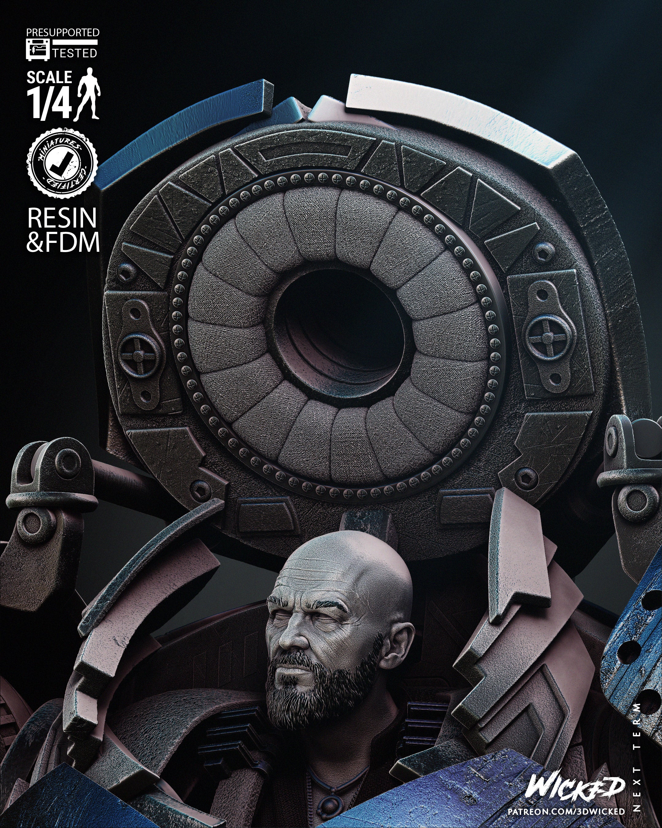 Iron Monger (Bust) 3D Print model - Fan Art - 4 or 8 scale