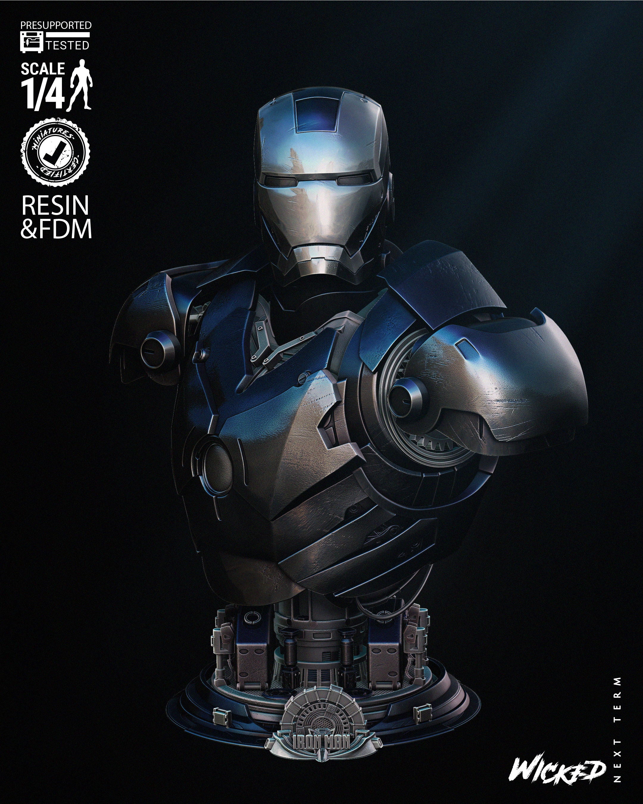 Iron Man (Bust) 3D Print model - Fan Art - 4 or 8 scale