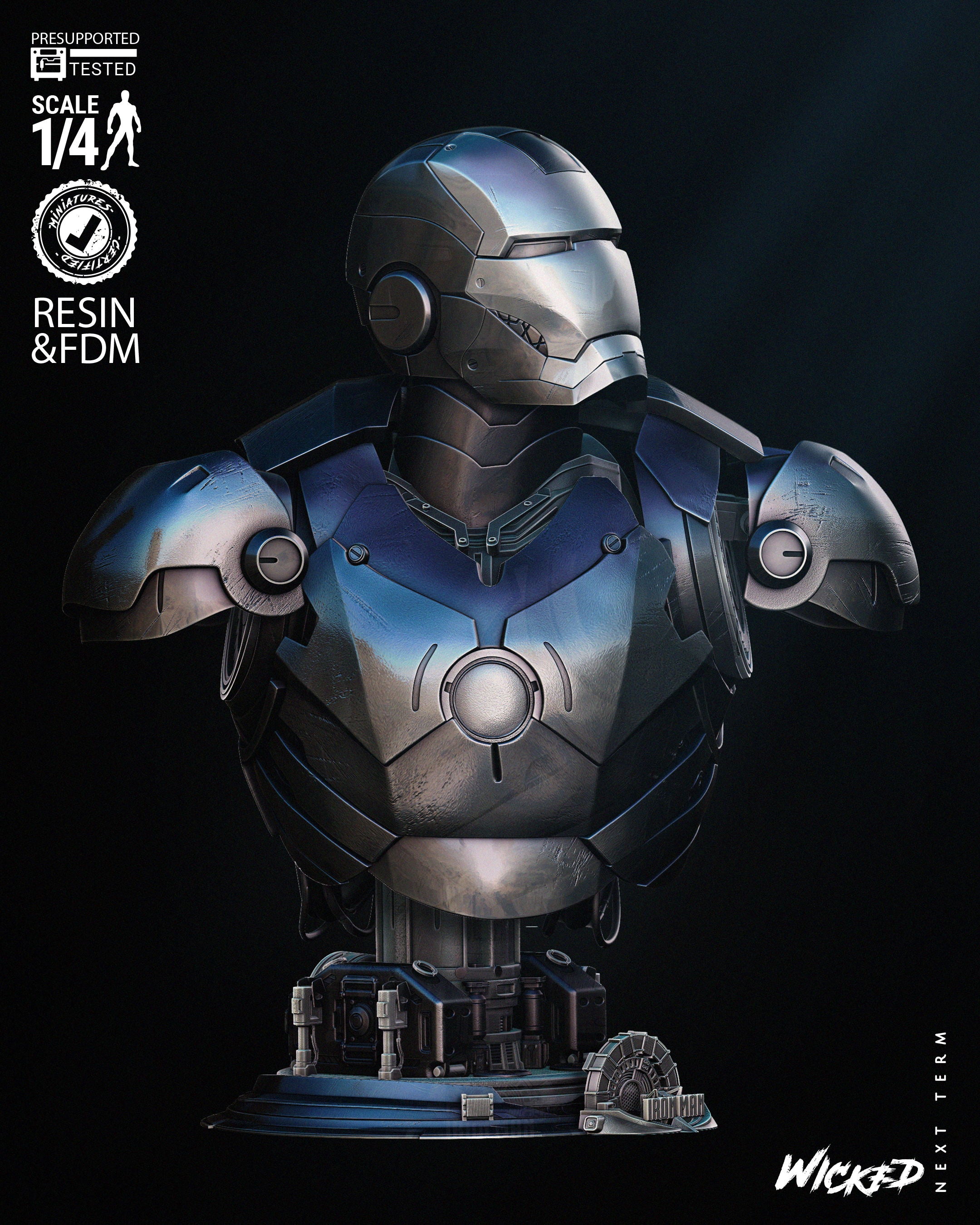 Iron Man (Bust) 3D Print model - Fan Art - 4 or 8 scale