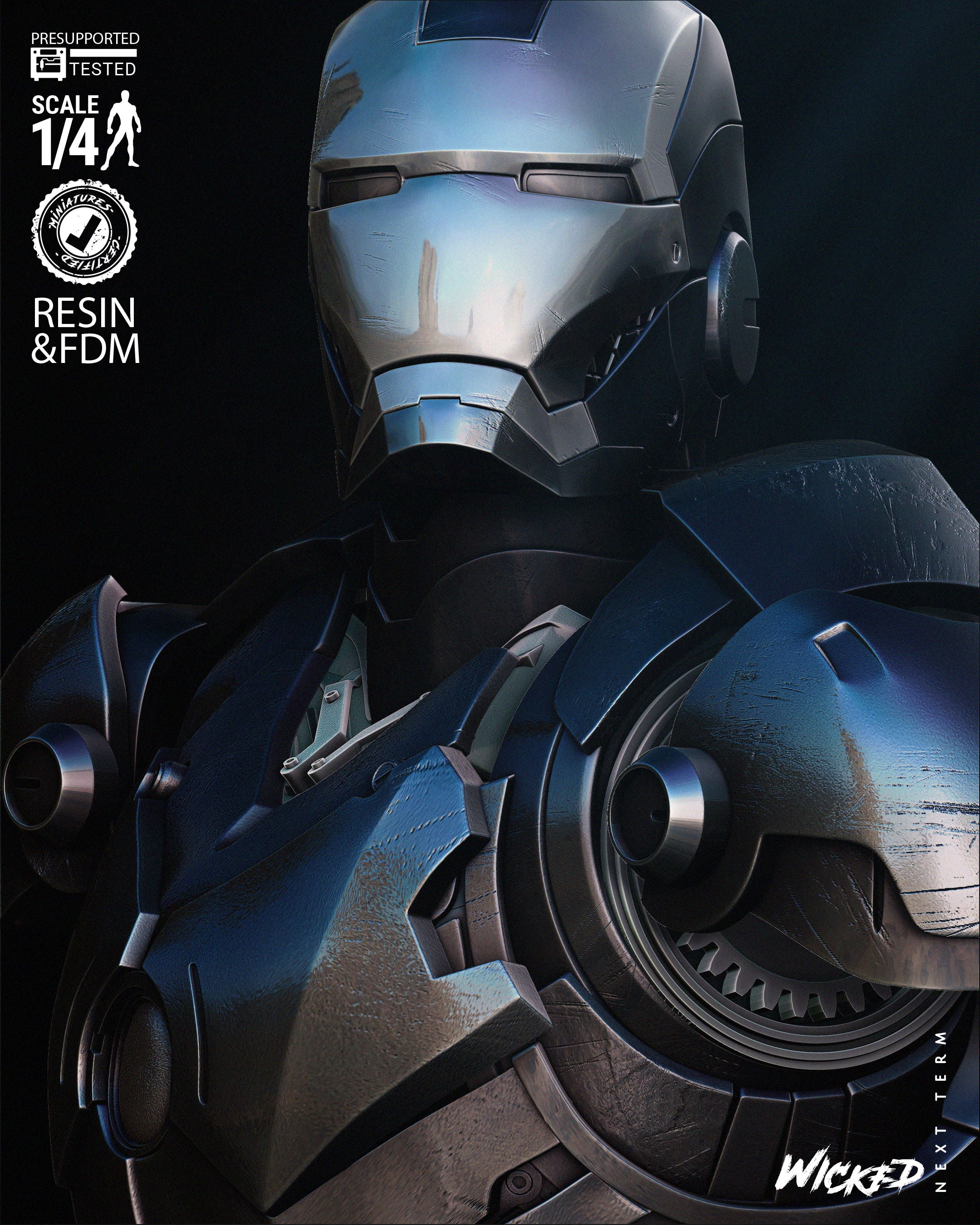 Iron Man (Bust) 3D Print model - Fan Art - 4 or 8 scale