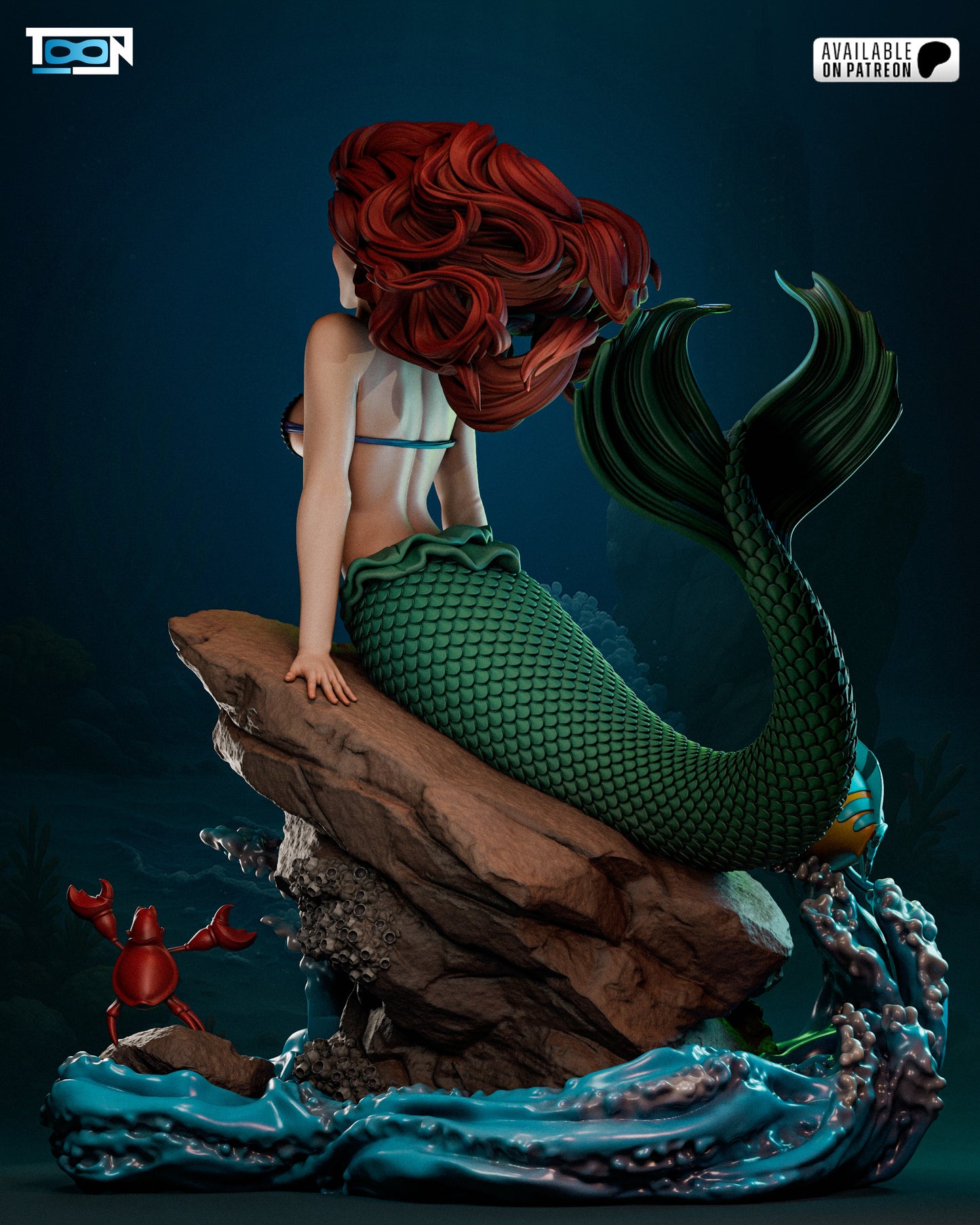 Ariel - Little Mermaid - 3D Printed Statue Model Kit - 6 Scale