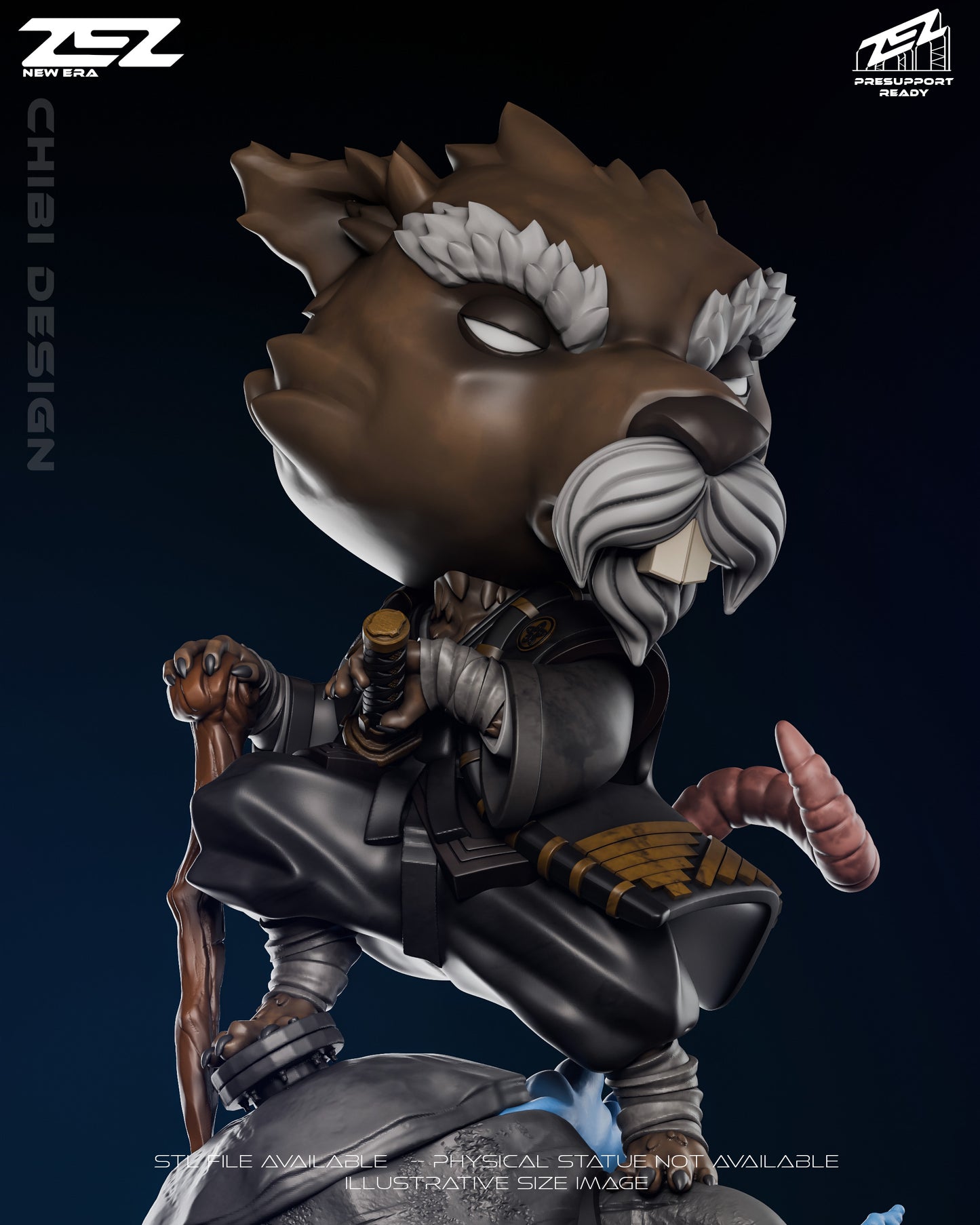 Master Splinter Chibi (ZEZ) - 3D Printed Fan Art Model Kit