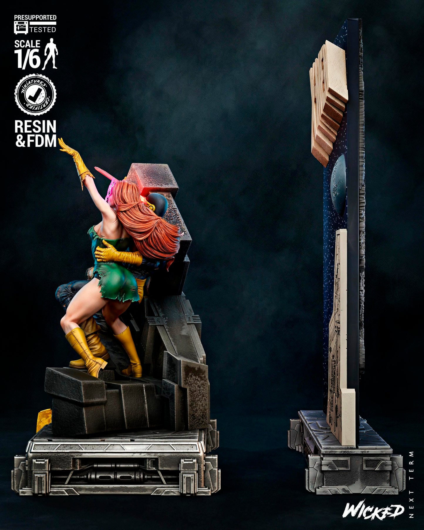 Cyclops and Jean Gray (Diorama) - 3D printed model kit (Fan Art)
