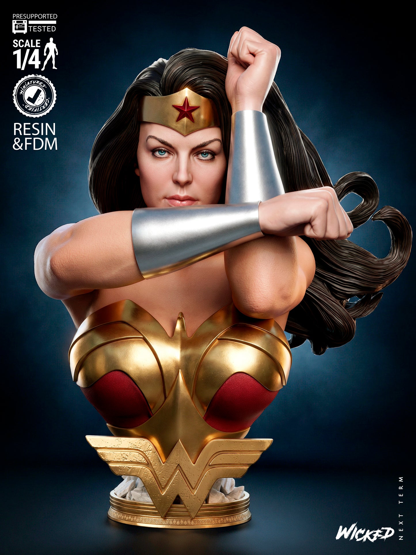 Wonder Woman Kingdom Come Portrait Bust - 3D Printed 4 & 8 Scale