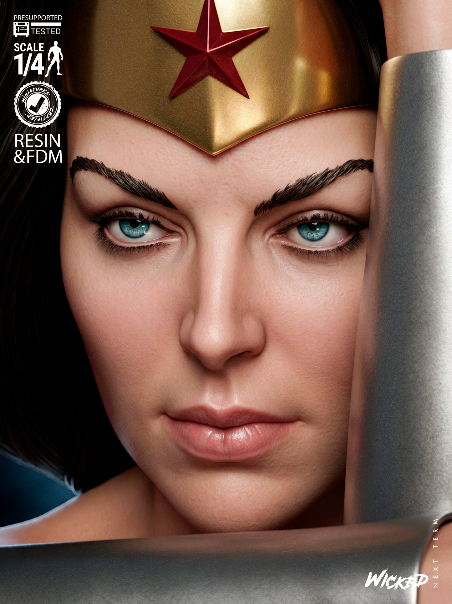 Wonder Woman Kingdom Come Portrait Bust - 3D Printed 4 & 8 Scale