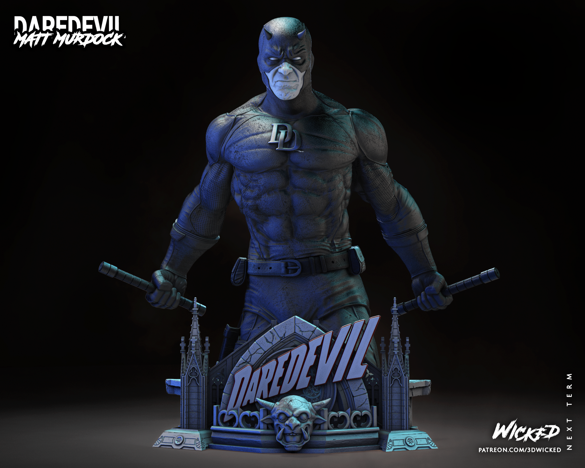 Daredevil Bust (Marvel) 3d Printed Bust – ModelShack