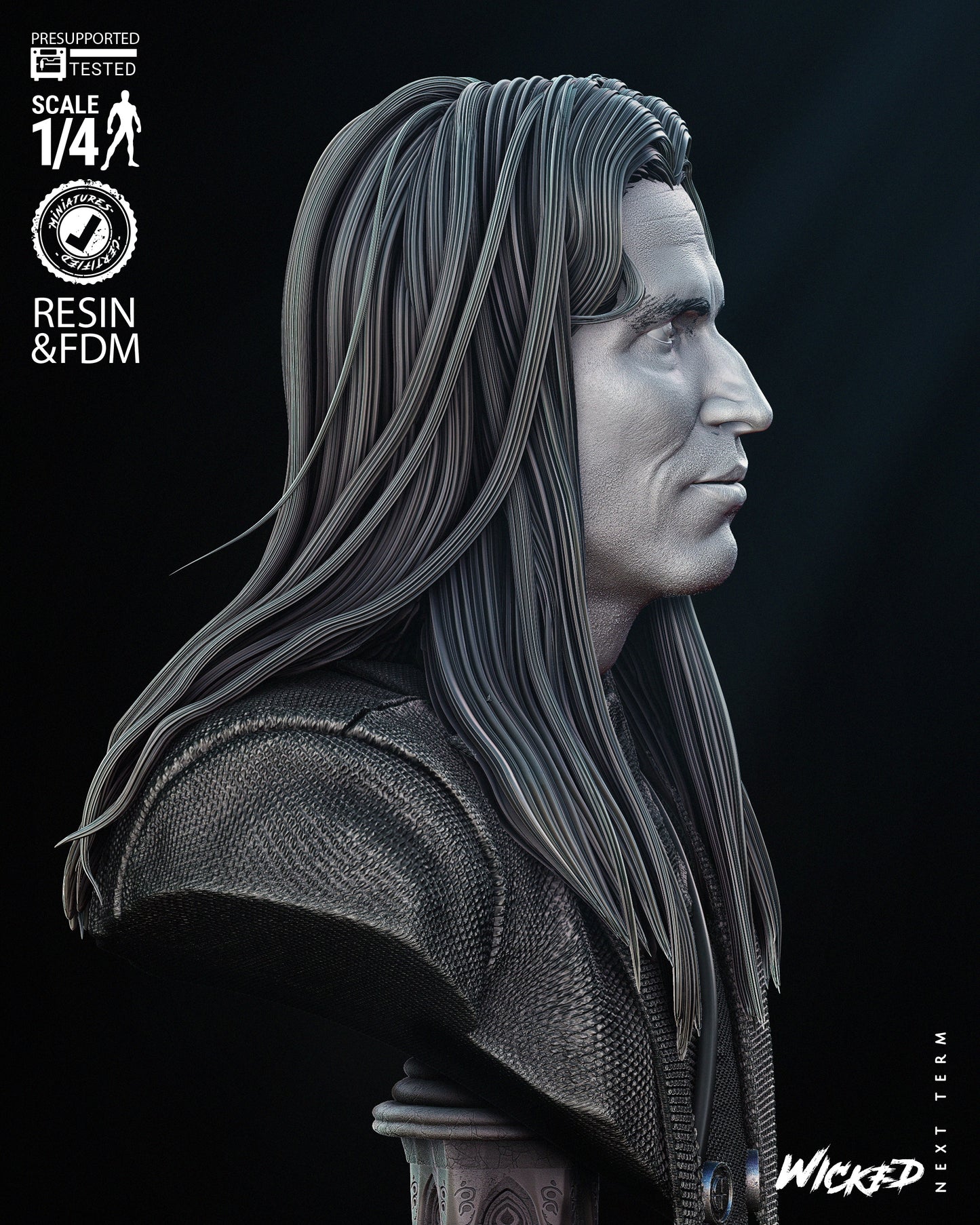 Top Dollar (The Crow) Bust - 3d Printed 4 and 8 Scale - Fan Art (B3dserk)