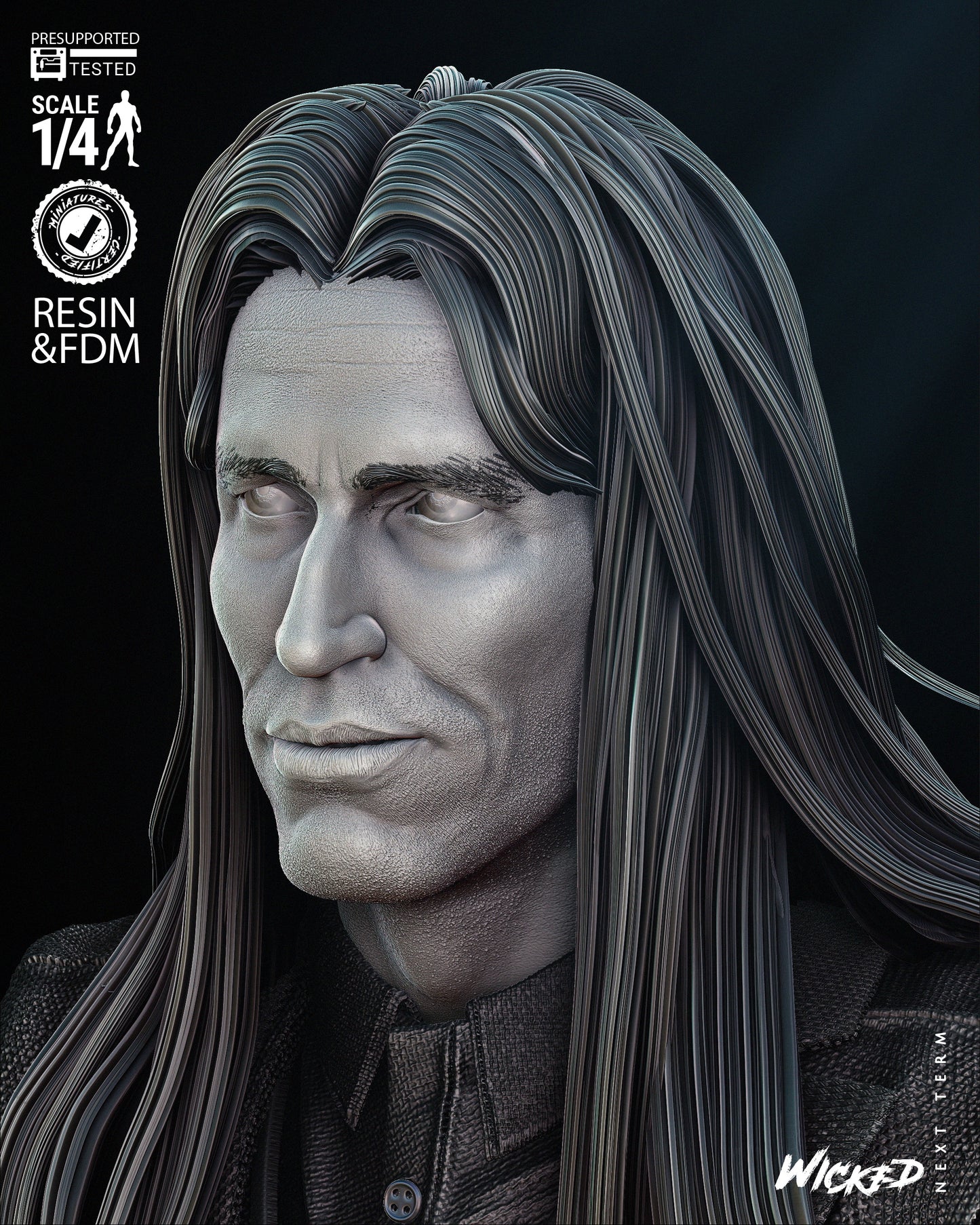 Top Dollar (The Crow) Bust - 3d Printed 4 and 8 Scale - Fan Art (B3dserk)