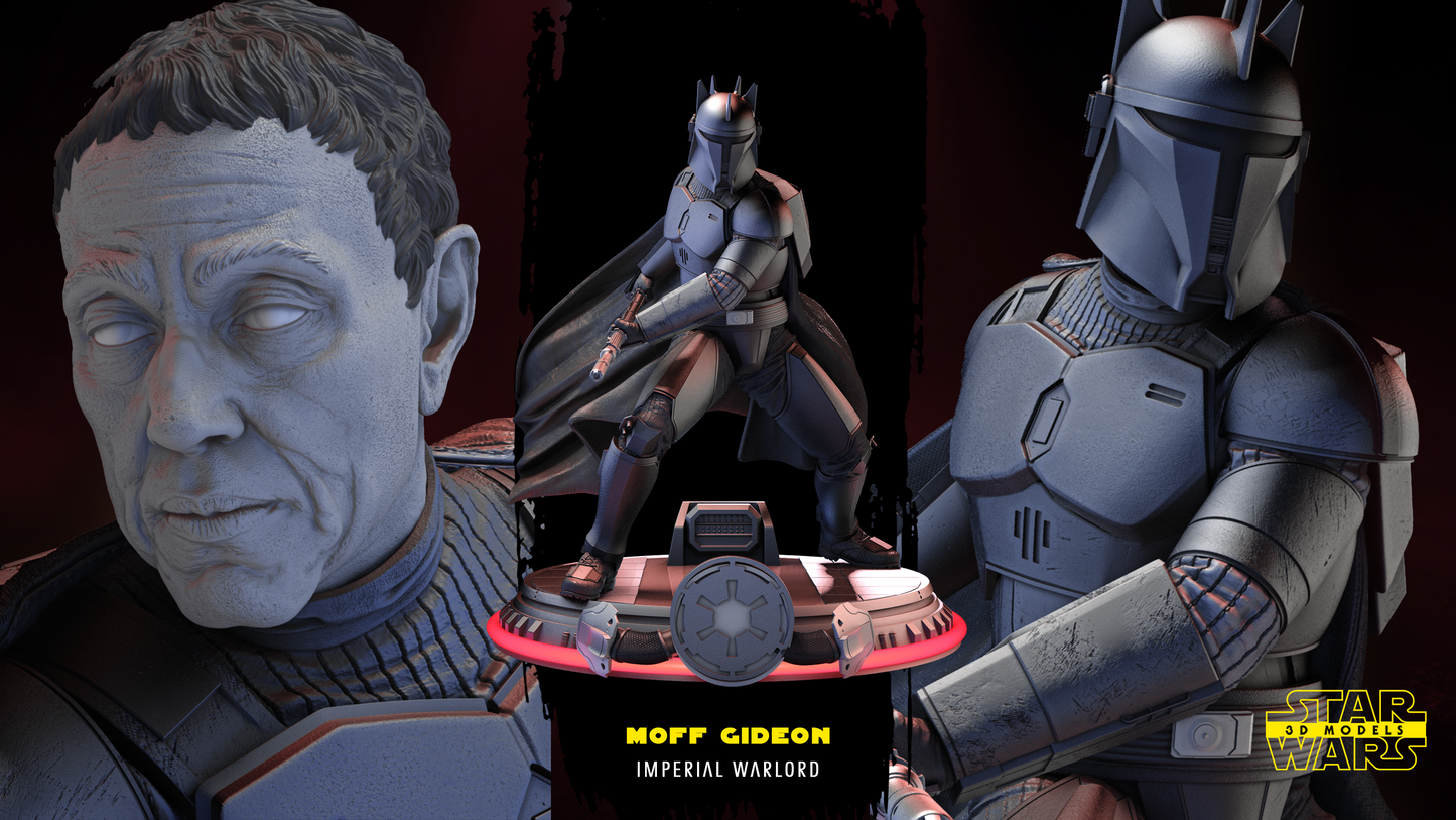 Moff Gideon Sculpture (Fan Art) Star Wars - 1:6 or 1:12 Scale (310mm or 155mm) - 3D Printed