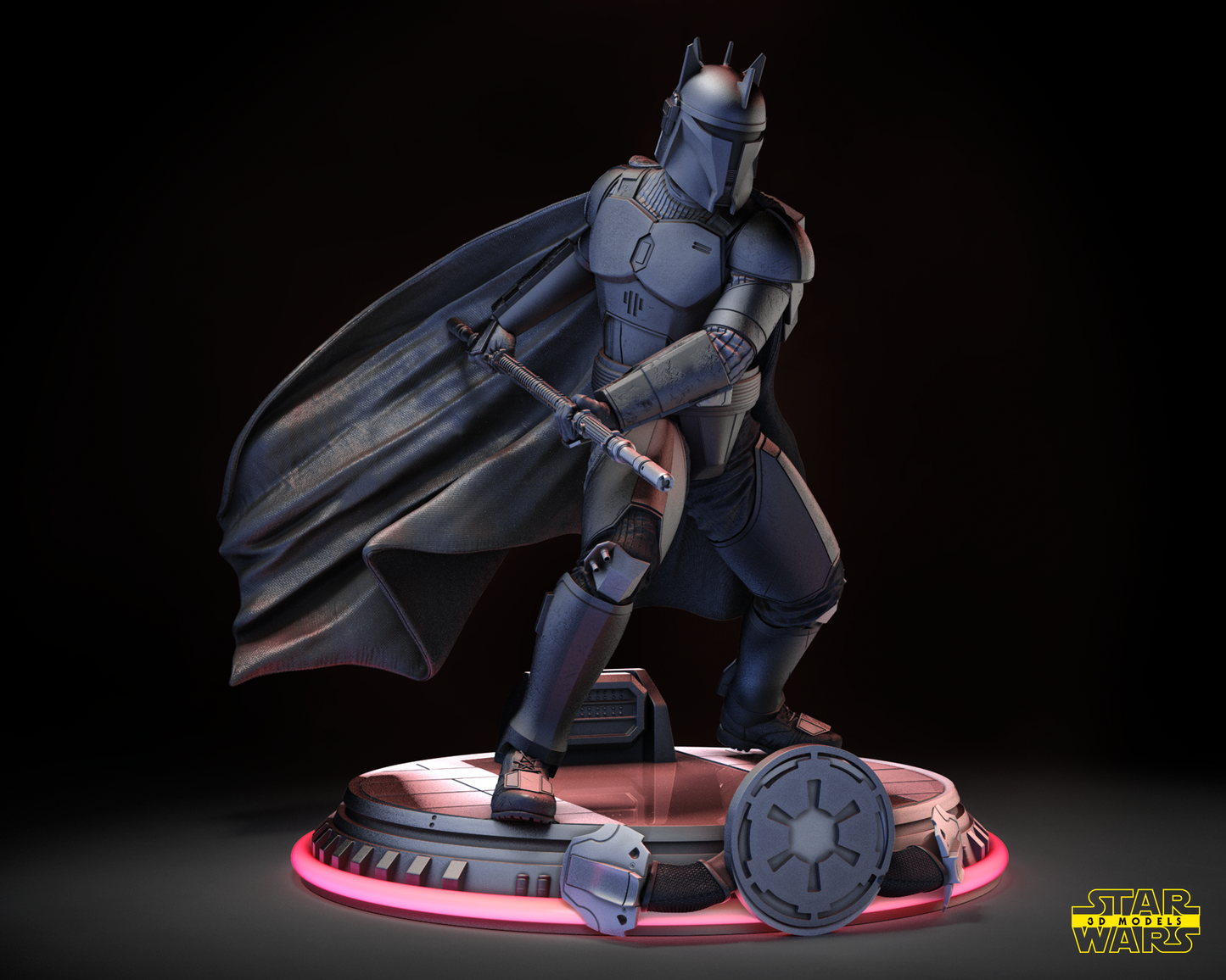 Moff Gideon Sculpture (Fan Art) Star Wars - 1:6 or 1:12 Scale (310mm or 155mm) - 3D Printed