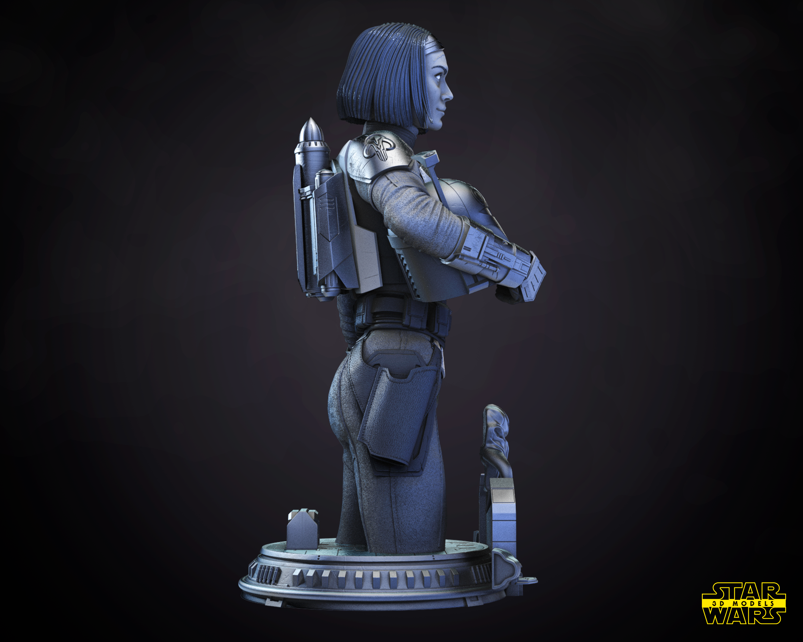 Bo Katan Bust (Fan Art) Star Wars - 1:4 or 1:8 Scale (300mm or 150mm) - 3D Printed