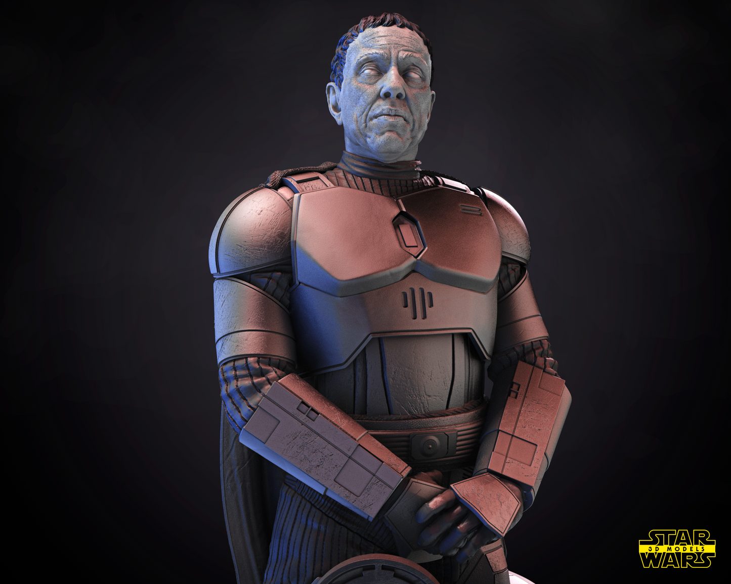 Moff Gideon Bust (Fan Art) Star Wars - 4 or 8 Scale (300mm or 150mm) - 3D Printed
