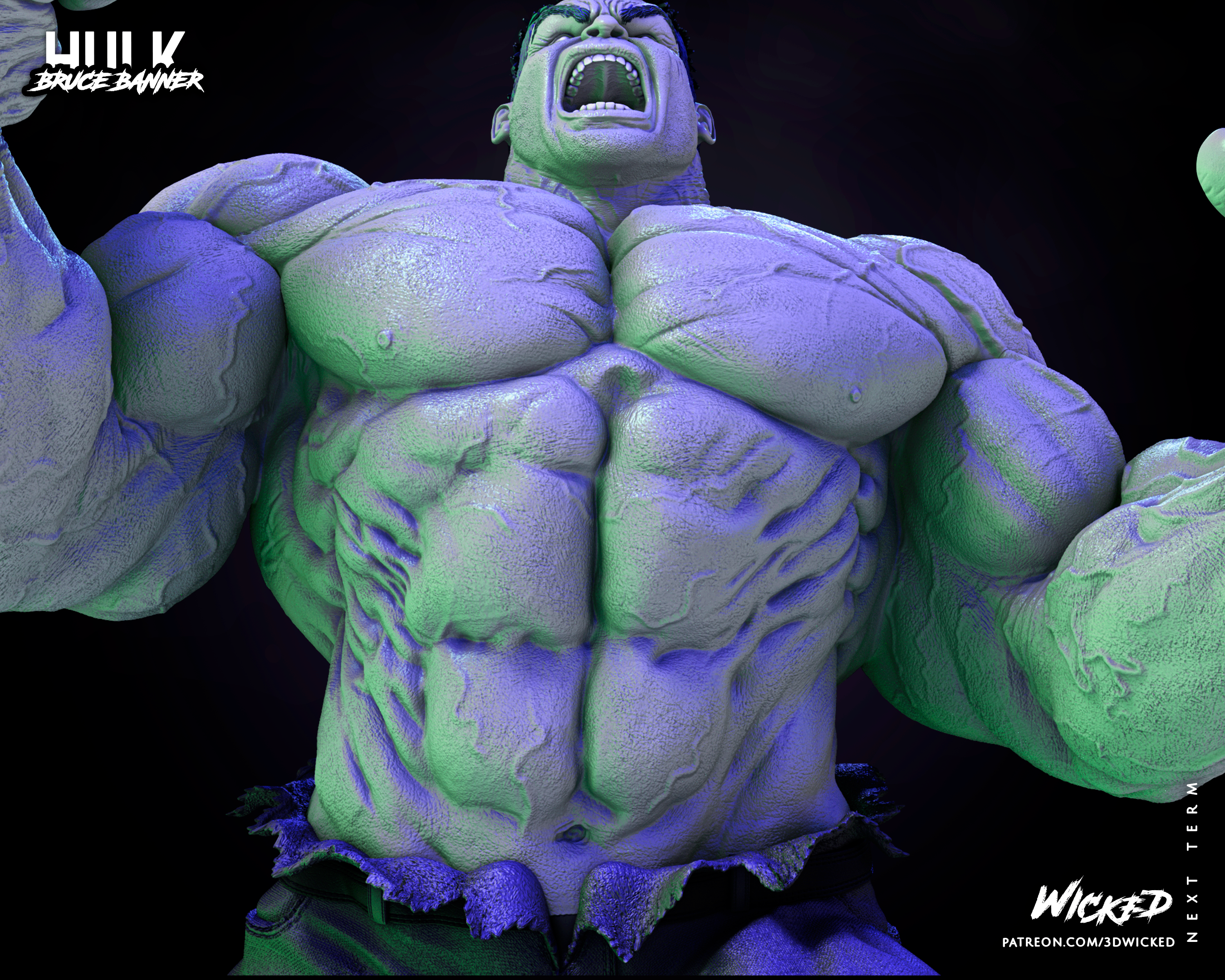 Hulk 2023 (Fan Art) Sculpture - 6 or 12 scale (440mm or 220mm) - 3D Print