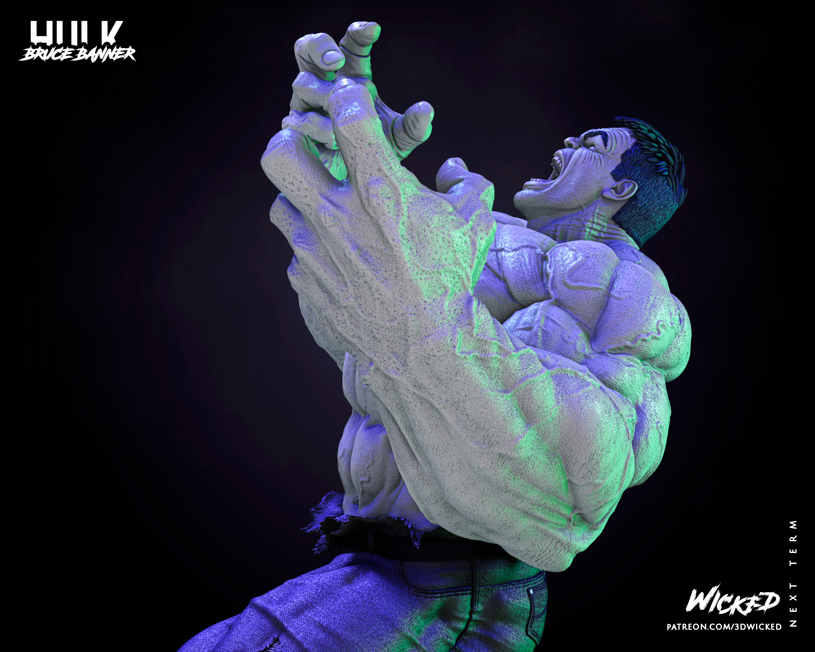 Hulk 2023 (Fan Art) Sculpture - 6 or 12 scale (440mm or 220mm) - 3D Print