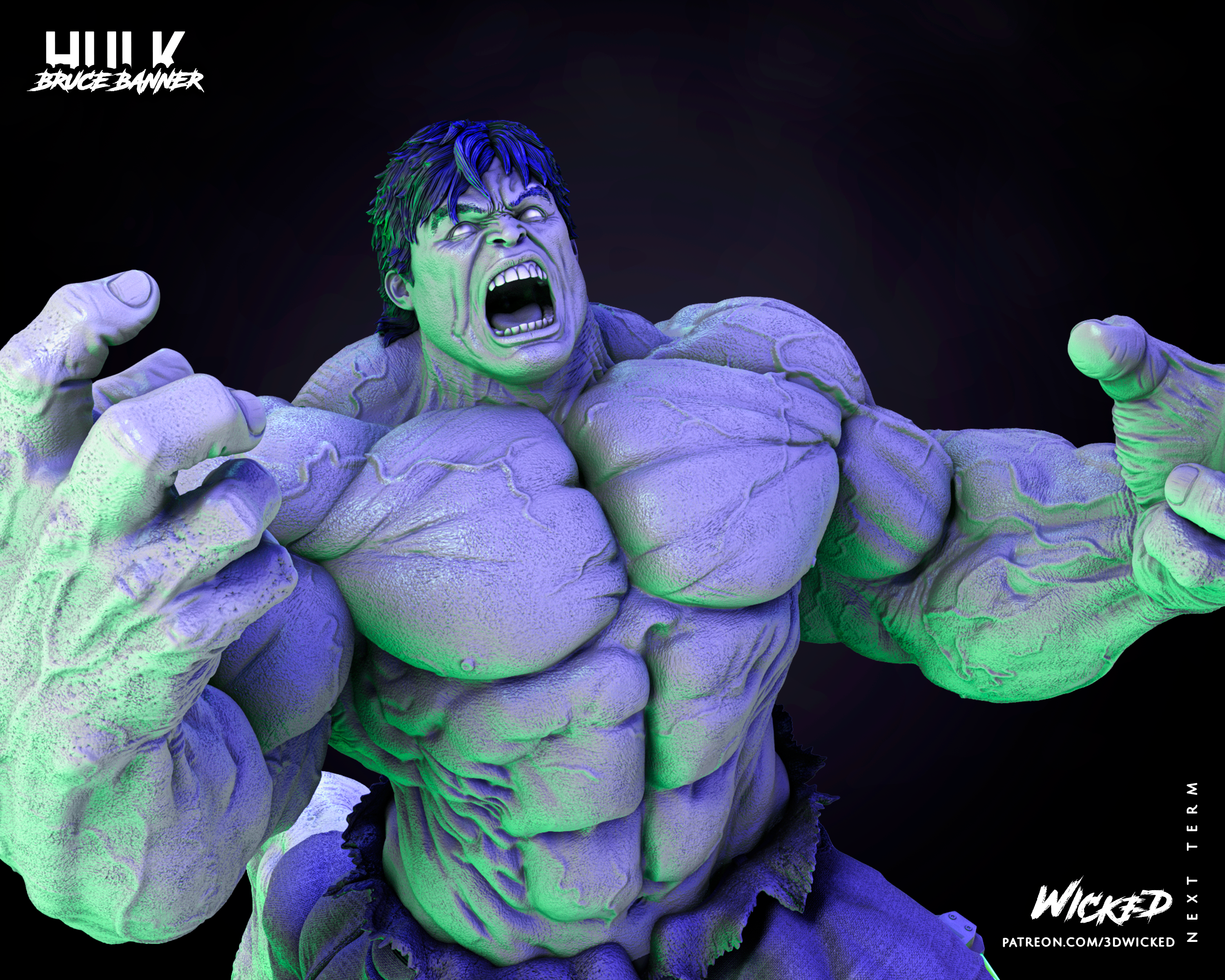 Hulk 2023 (Fan Art) Sculpture - 6 or 12 scale (440mm or 220mm) - 3D Print