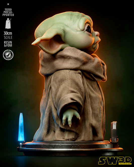 Grogu Bust (Star Wars) - 1:8 or 1:4 Scale  3D printed model kit (Fan Art)