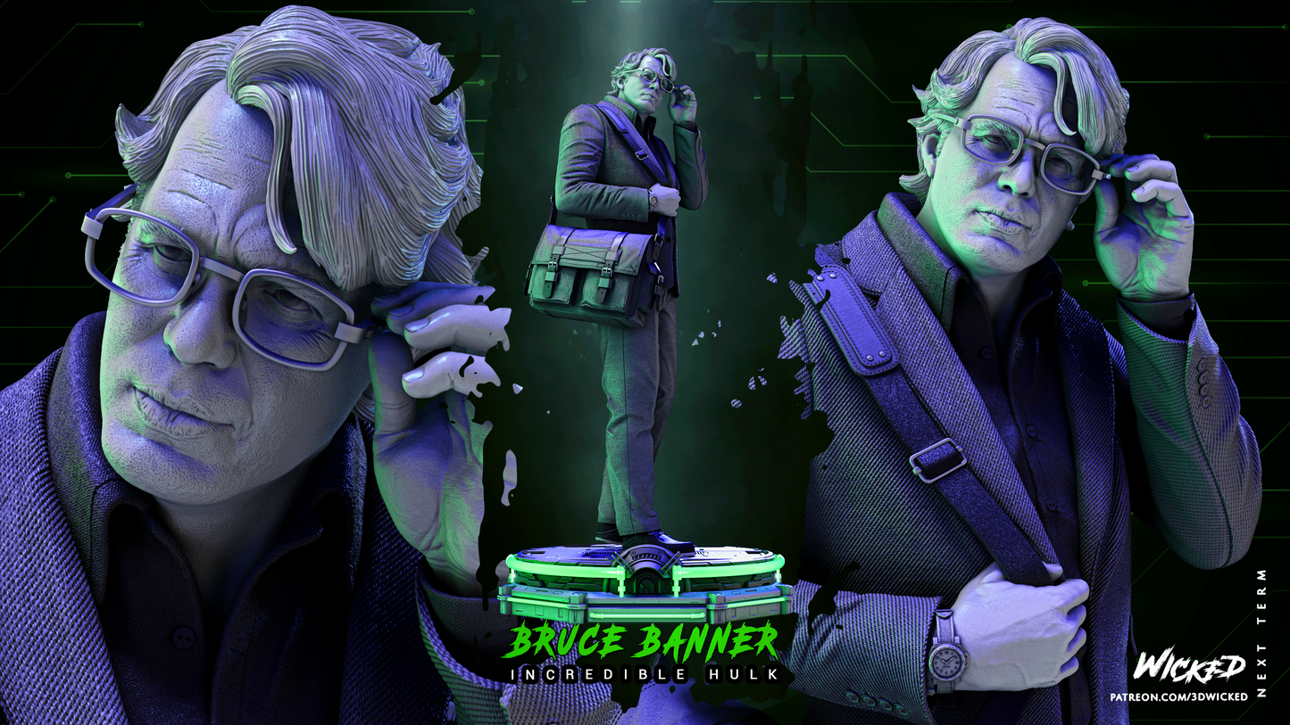 Bruce Banner 'Hulk' Statue (1/6  scale) Edward Norton 3D Printed Fan Art
