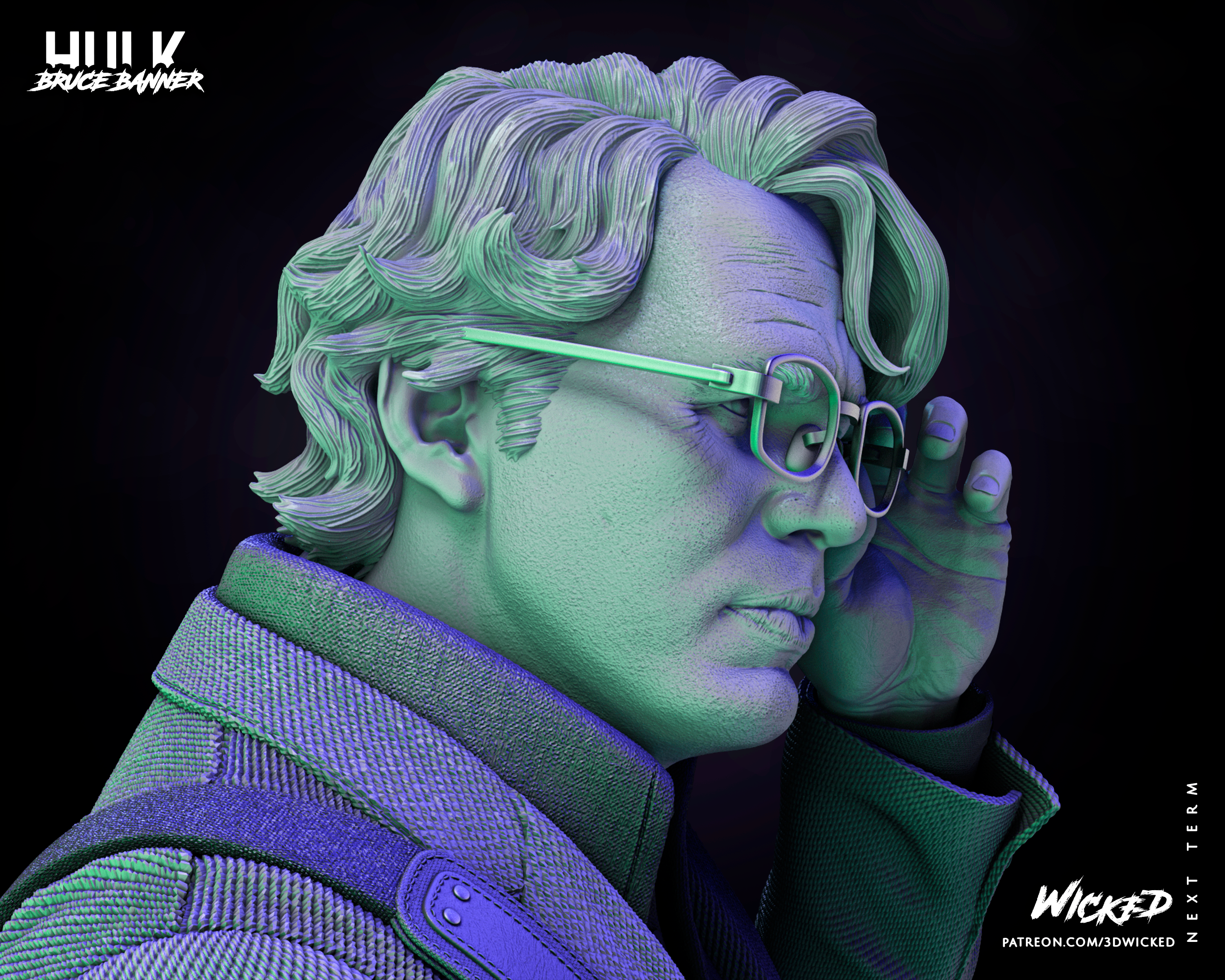 Bruce Banner 'Hulk' Statue (1/6 or 1/12 scale) Edward Norton 3D Printed Fan Art