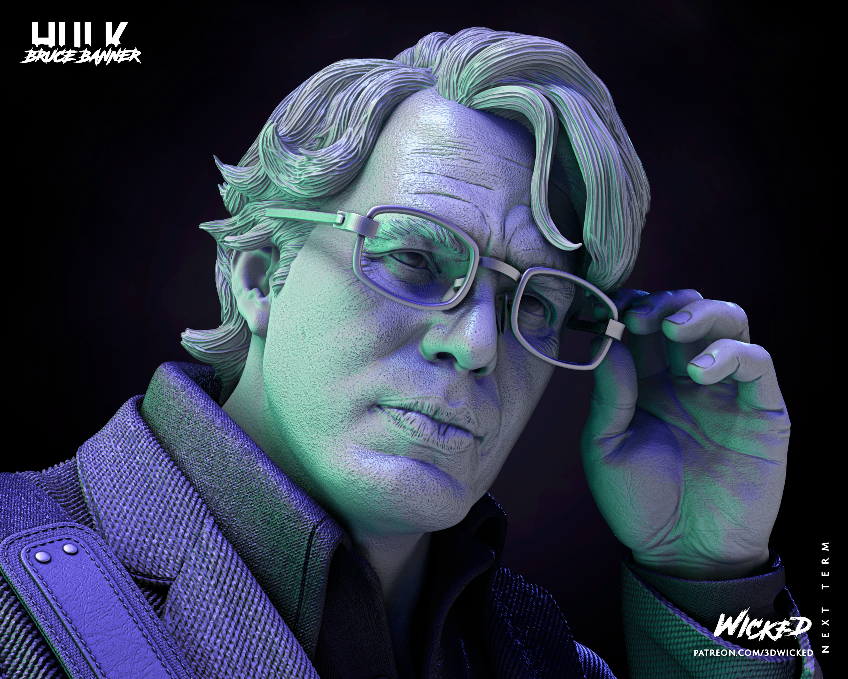 Bruce Banner 'Hulk' Statue (1/6 or 1/12 scale) Edward Norton 3D Printed Fan Art